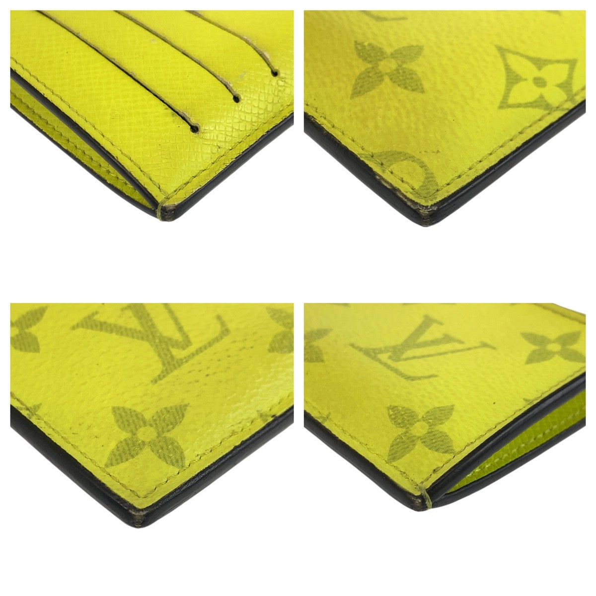 LOUIS VUITTON Coin case M30320 PVC Fluorescent yellow Taigalama Coin card holder