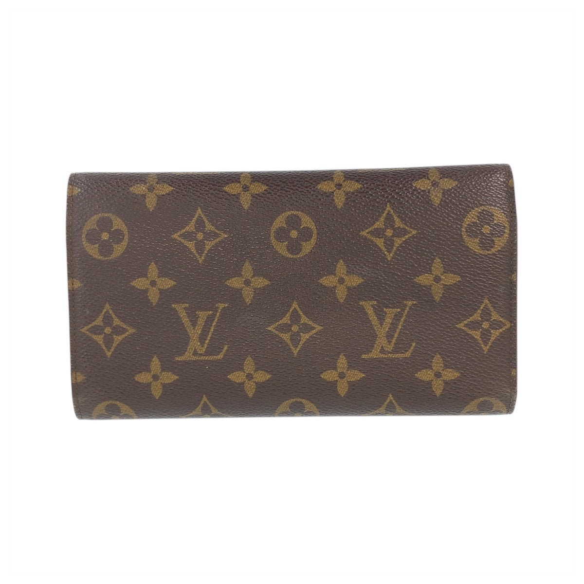 LOUIS VUITTON Long Wallet Purse M61215 PVC Brown Gold Metal Monogram Porte Tresor International