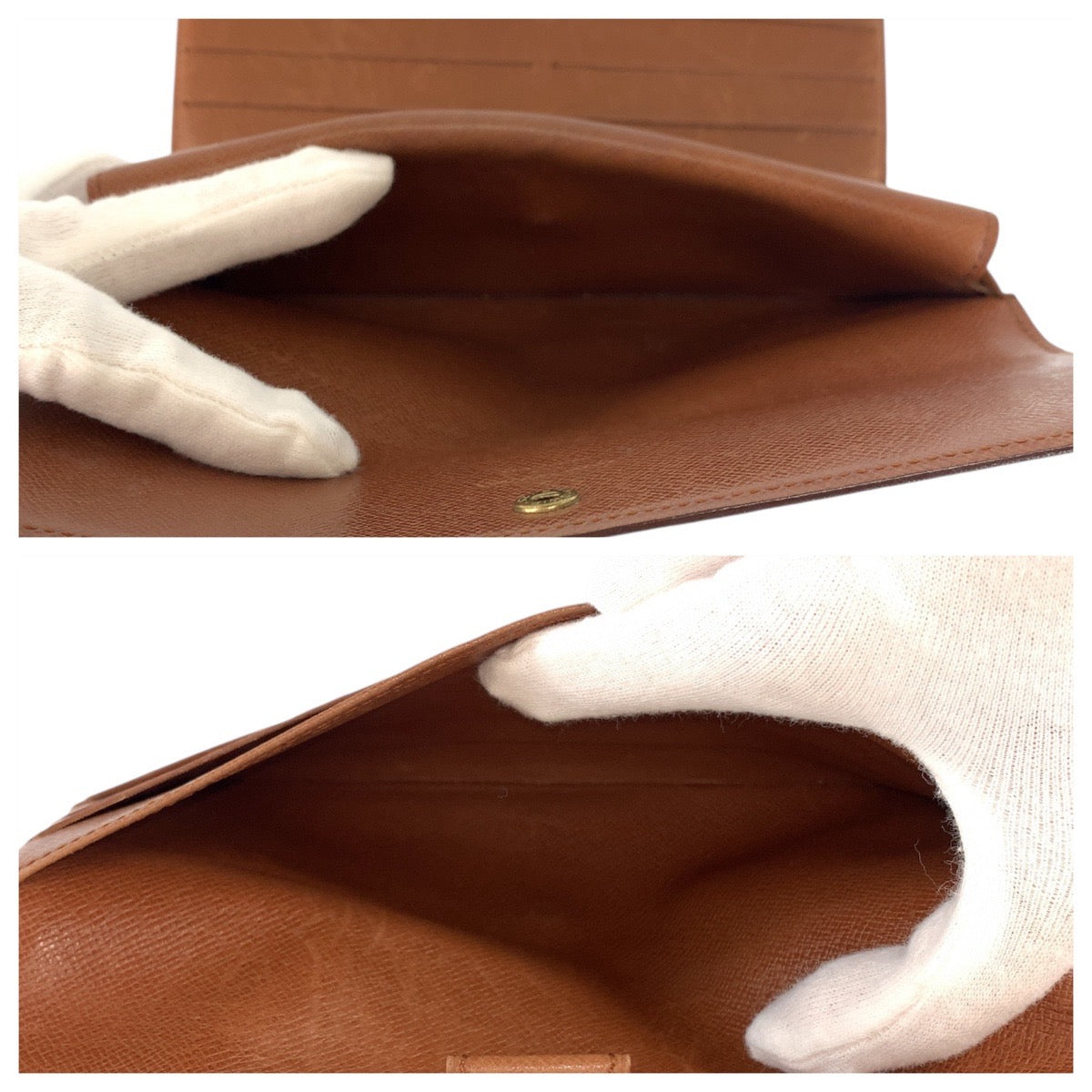 LOUIS VUITTON Long Wallet Purse M61215 PVC Brown Gold Metal Monogram Porte Tresor International