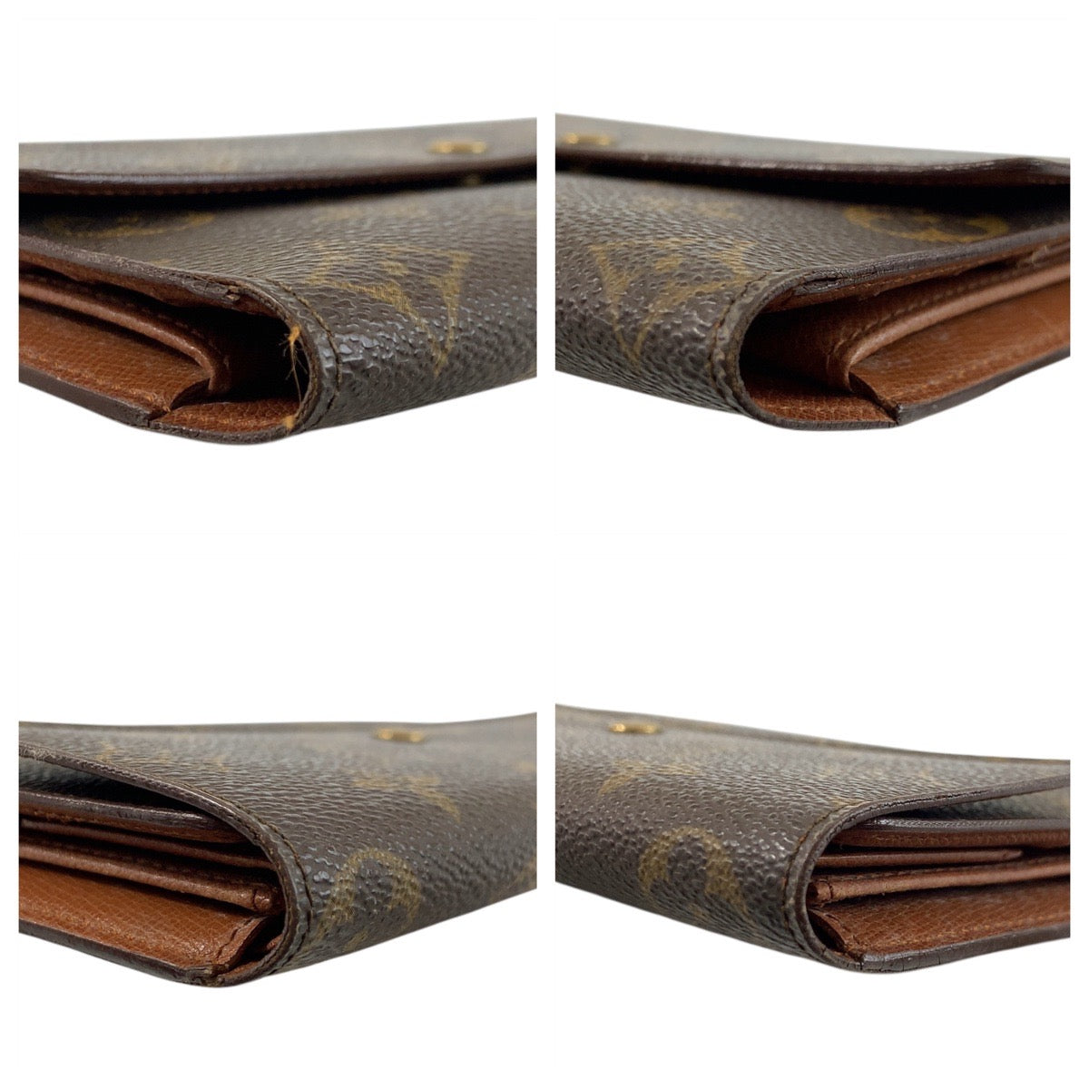 LOUIS VUITTON Long Wallet Purse M61215 PVC Brown Gold Metal Monogram Porte Tresor International