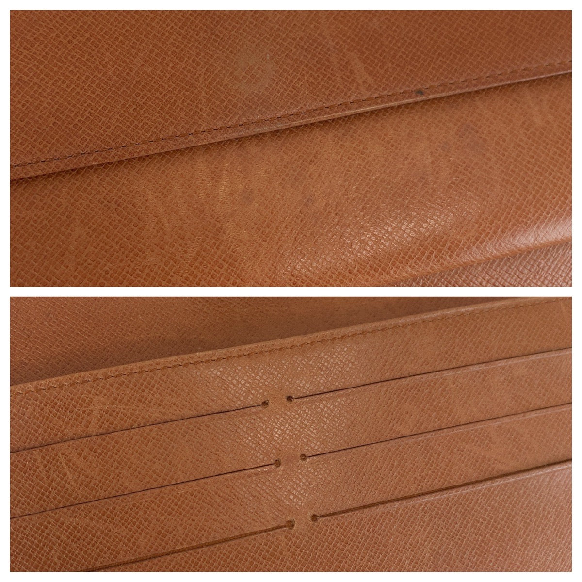 LOUIS VUITTON Long Wallet Purse M61215 PVC Brown Gold Metal Monogram Porte Tresor International