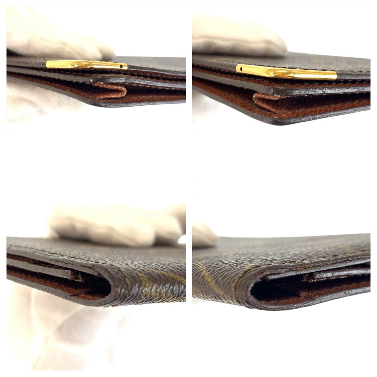 LOUIS VUITTON Long Wallet Purse PVC Brown Gold Metal Monogram