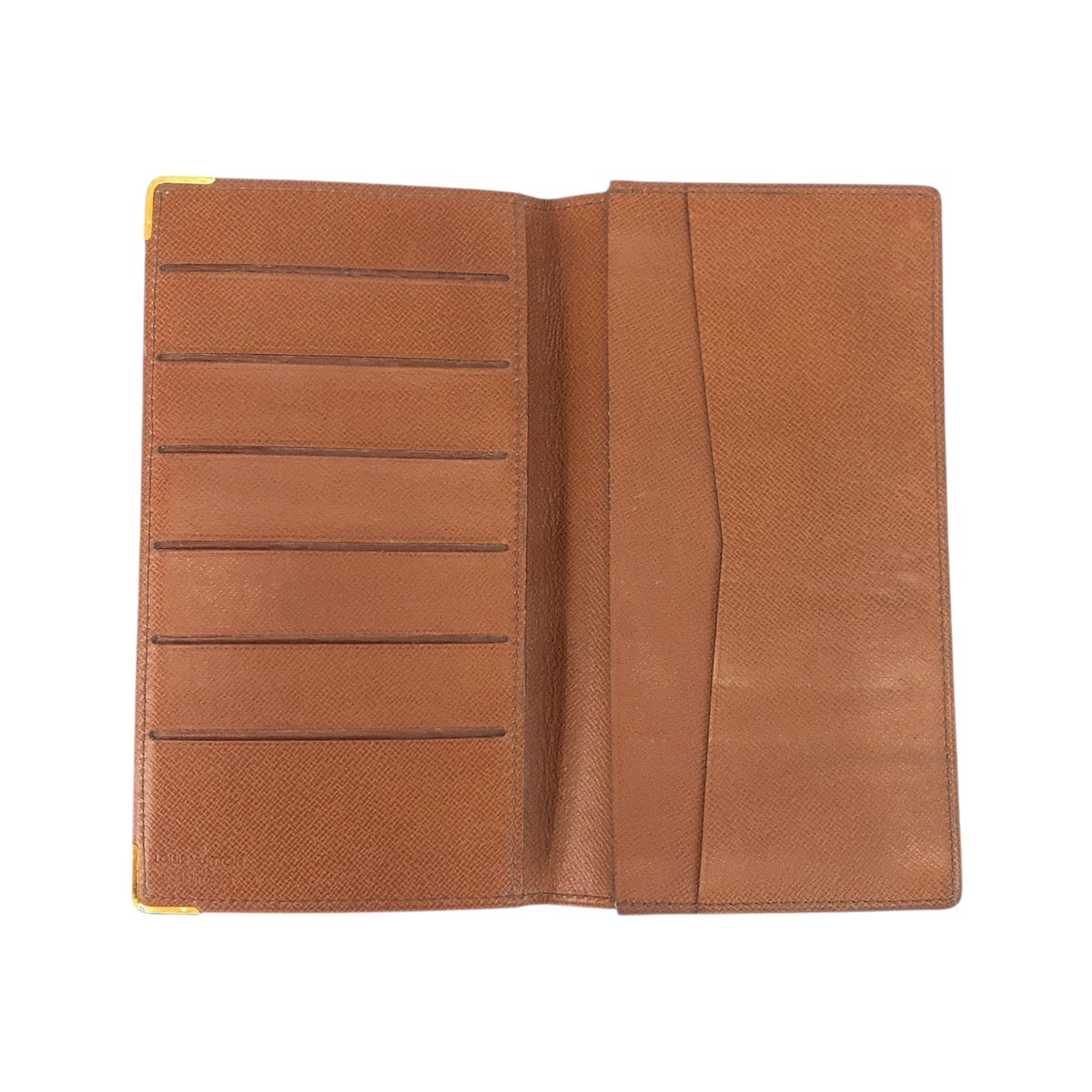 LOUIS VUITTON Long Wallet Purse PVC Brown Gold Metal Monogram