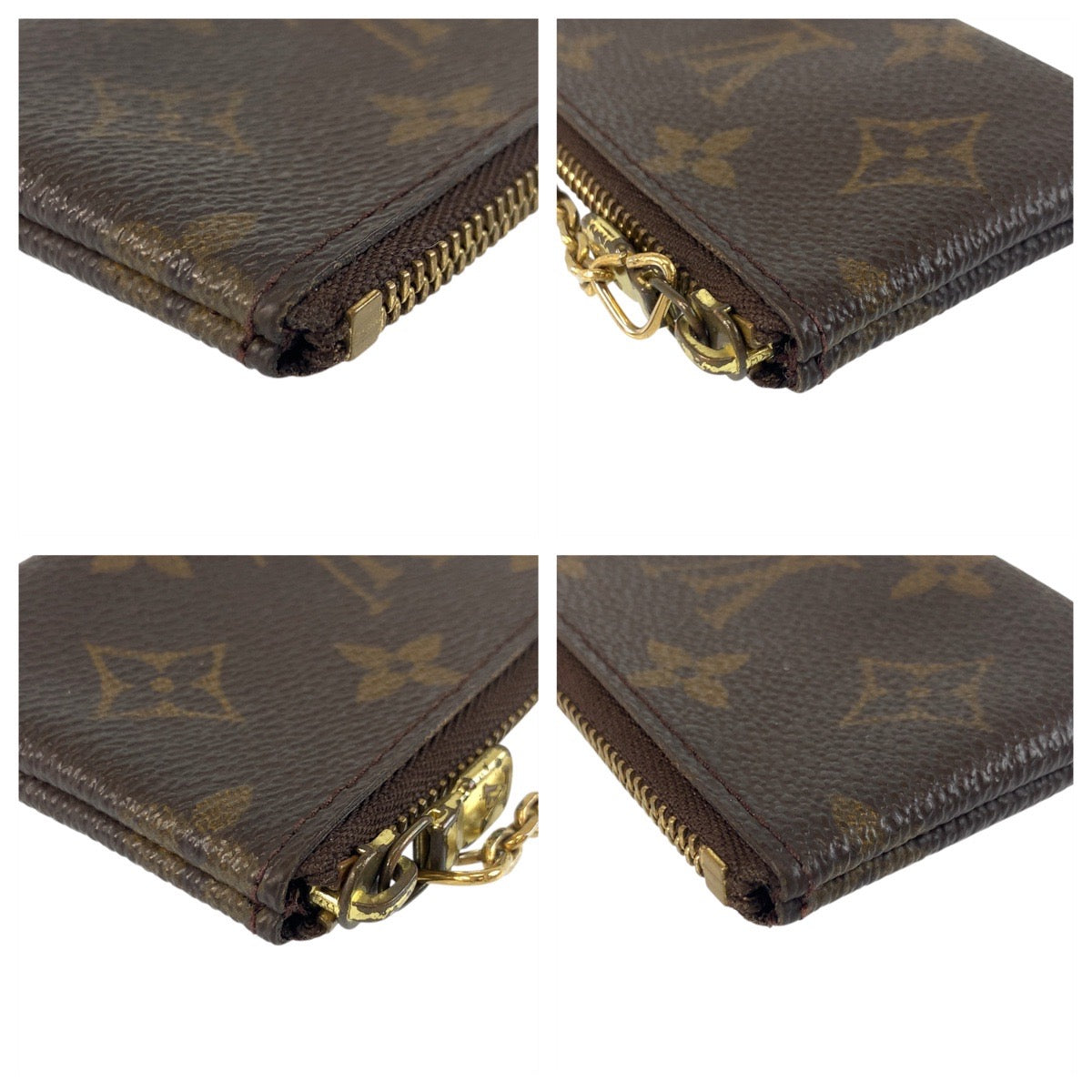 LOUIS VUITTON Coin case M62650 PVC Brown Gold Metal Monogram Pochette cree