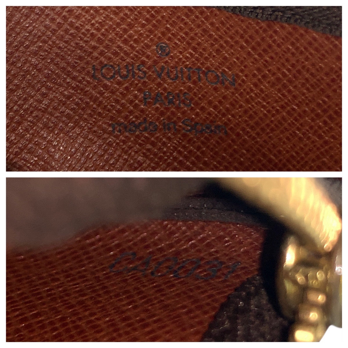 LOUIS VUITTON Coin case M62650 PVC Brown Gold Metal Monogram Pochette cree