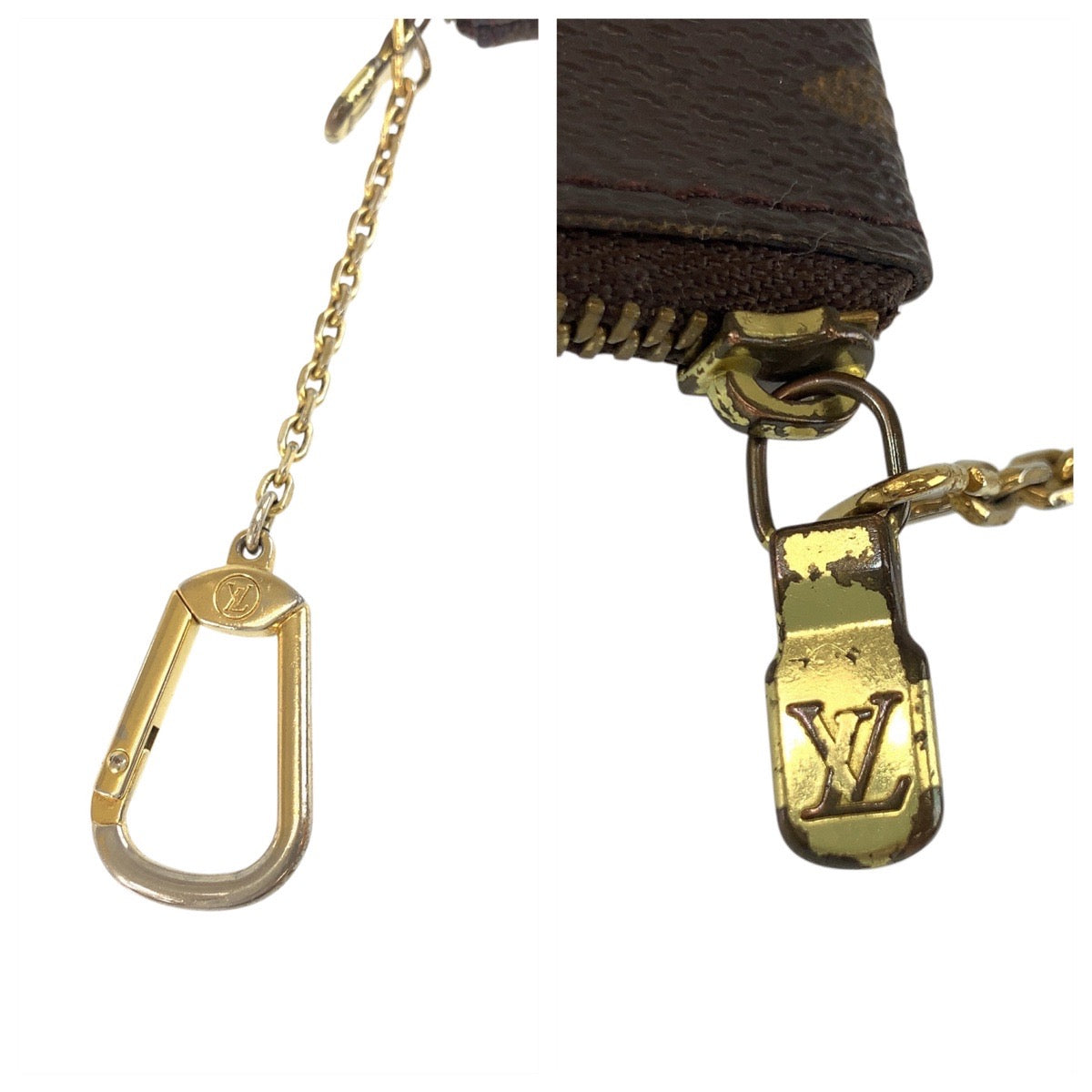LOUIS VUITTON Coin case M62650 PVC Brown Gold Metal Monogram Pochette cree