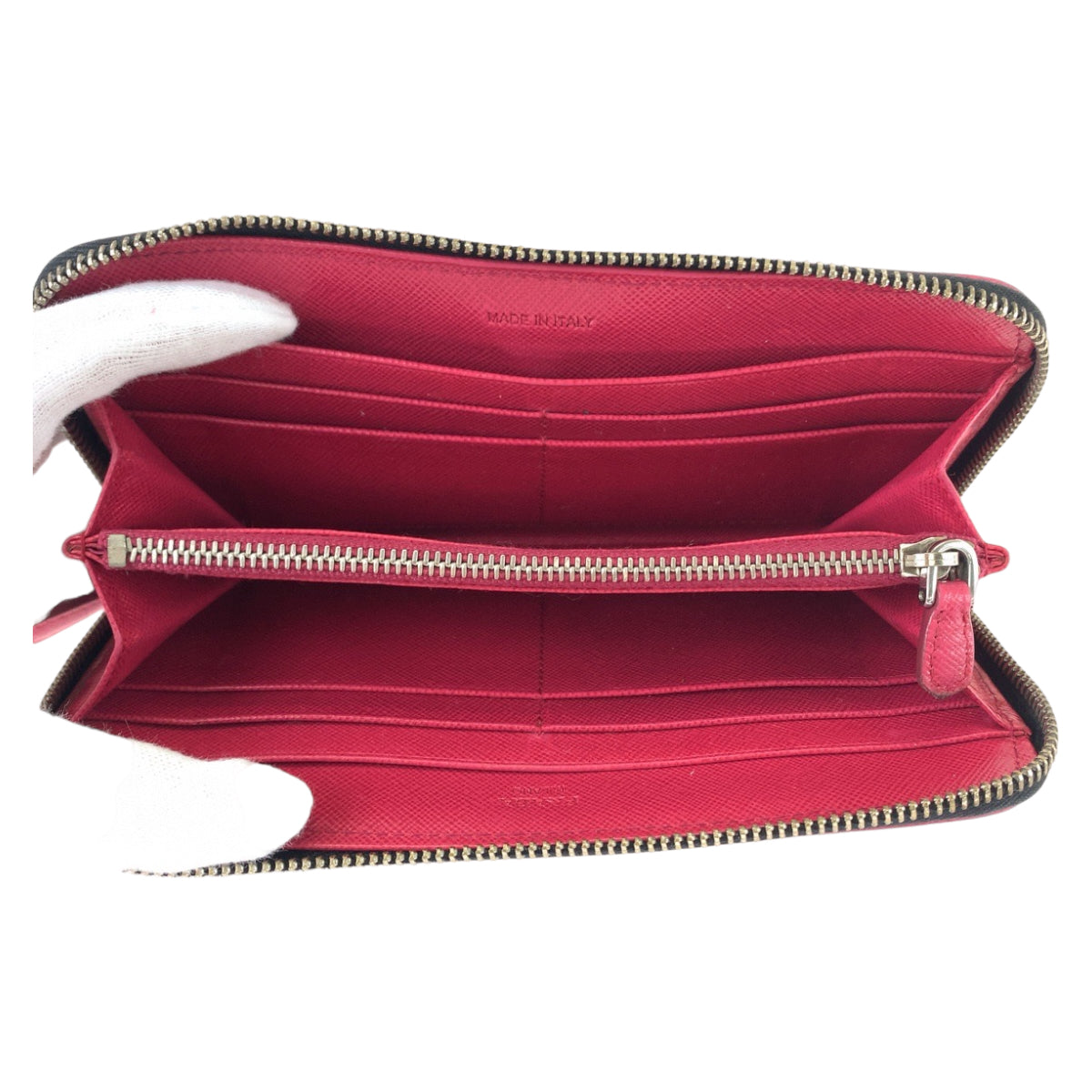 PRADA Long Wallet Purse Nylon Black Pink SilverMetal Test