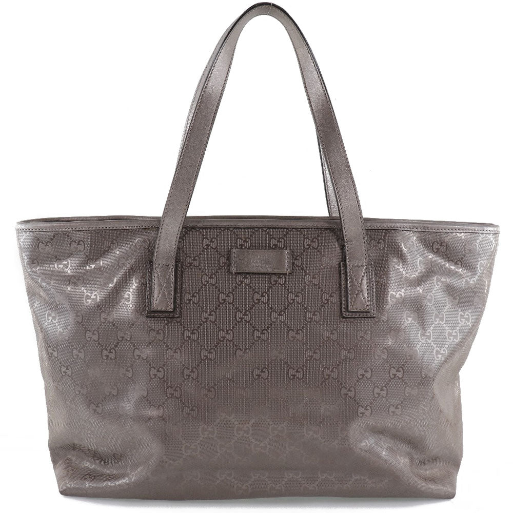 GUCCI Tote Bag 211137 PVC coated canvas Brown GG implementation Tote Women Used Authentic