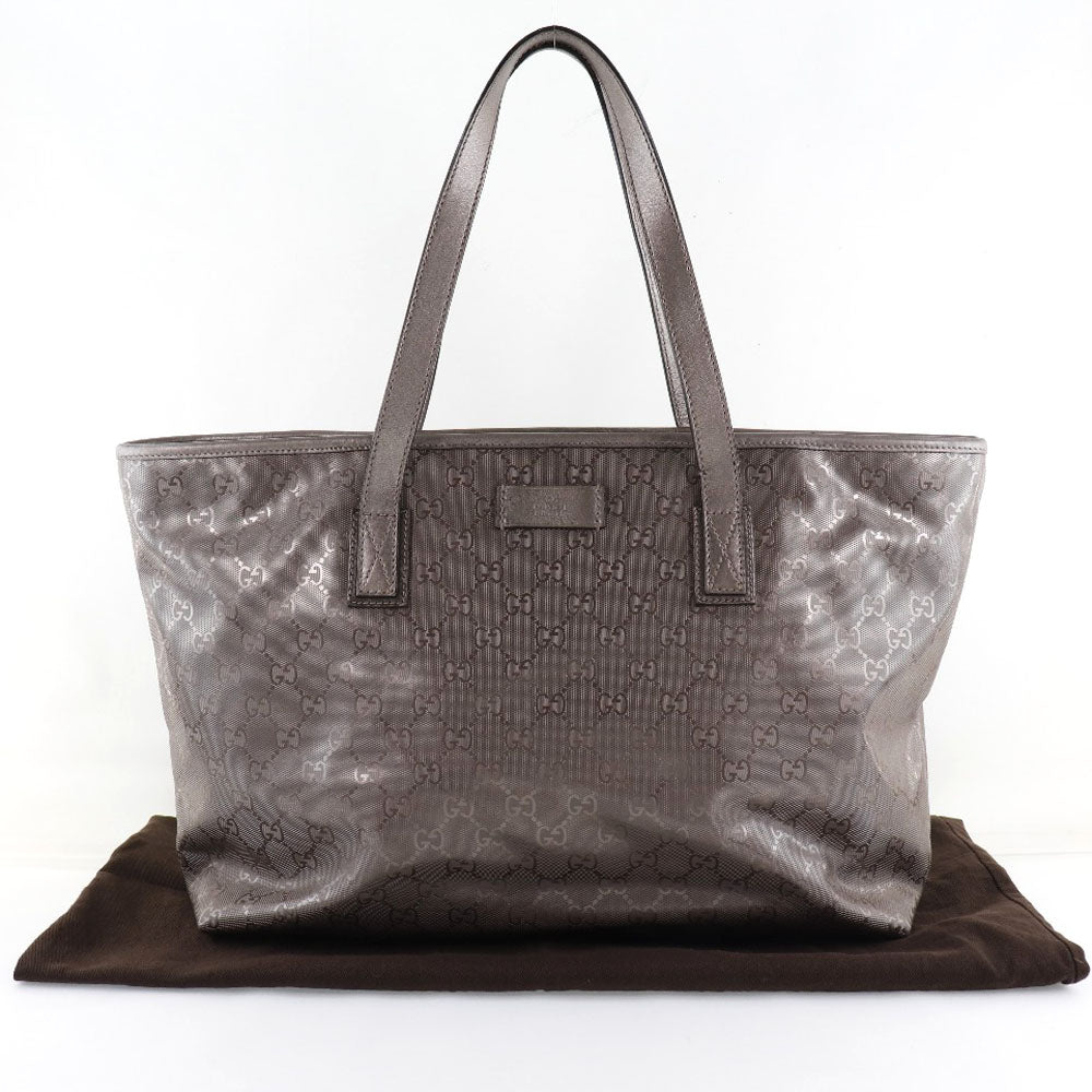 GUCCI Tote Bag 211137 PVC coated canvas Brown GG implementation Tote Women Used Authentic