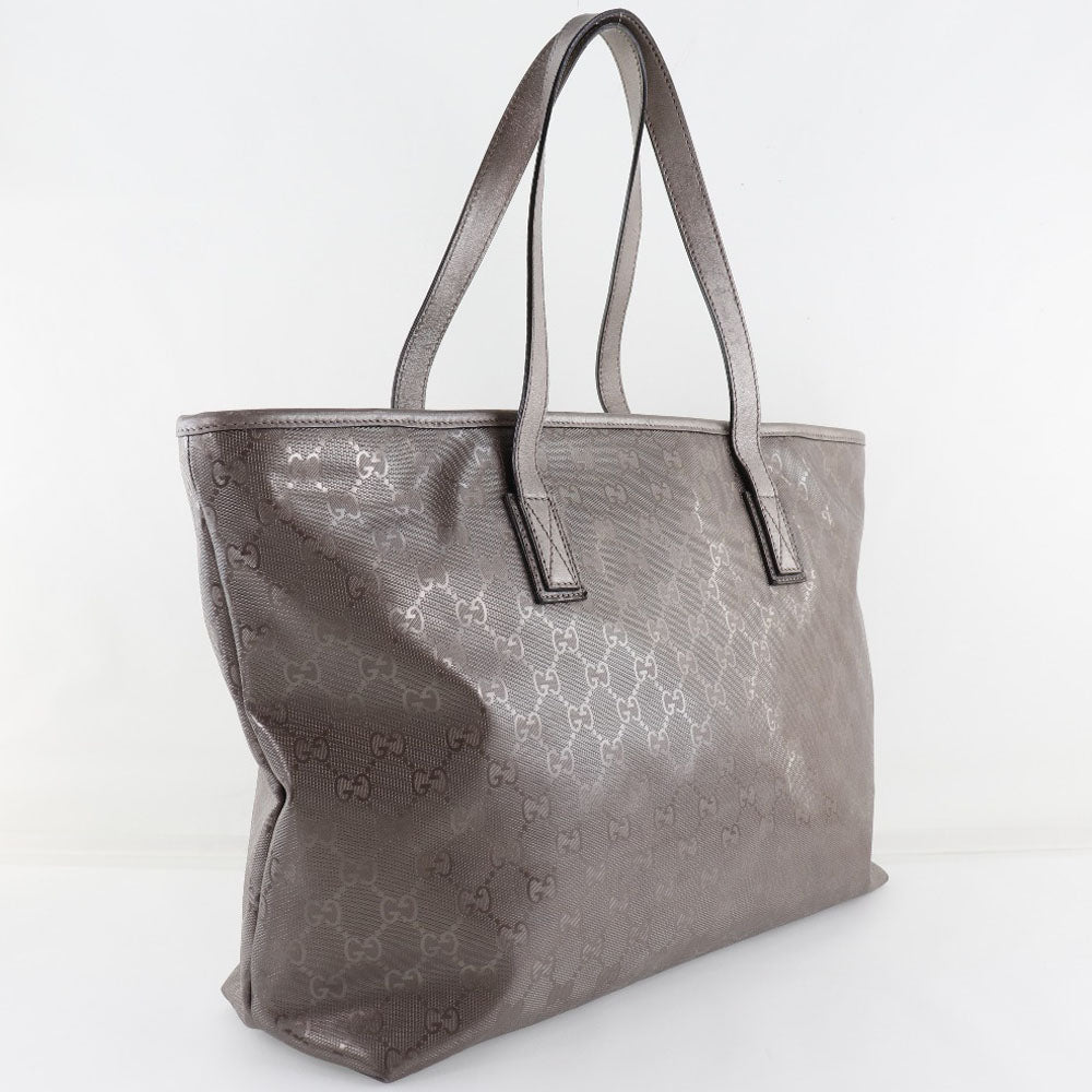 GUCCI Tote Bag 211137 PVC coated canvas Brown GG implementation Tote Women Used Authentic