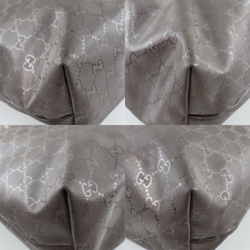 GUCCI Tote Bag 211137 PVC coated canvas Brown GG implementation Tote Women Used Authentic