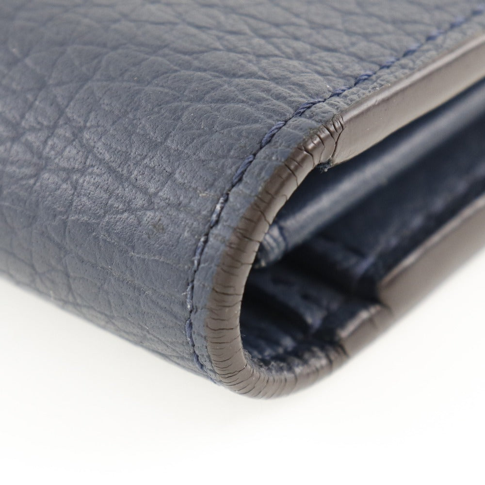 LOUIS VUITTON Long Wallet Purse M58818 Taurillon Clemence Navy blue Parnasea Portefeuille Blaza