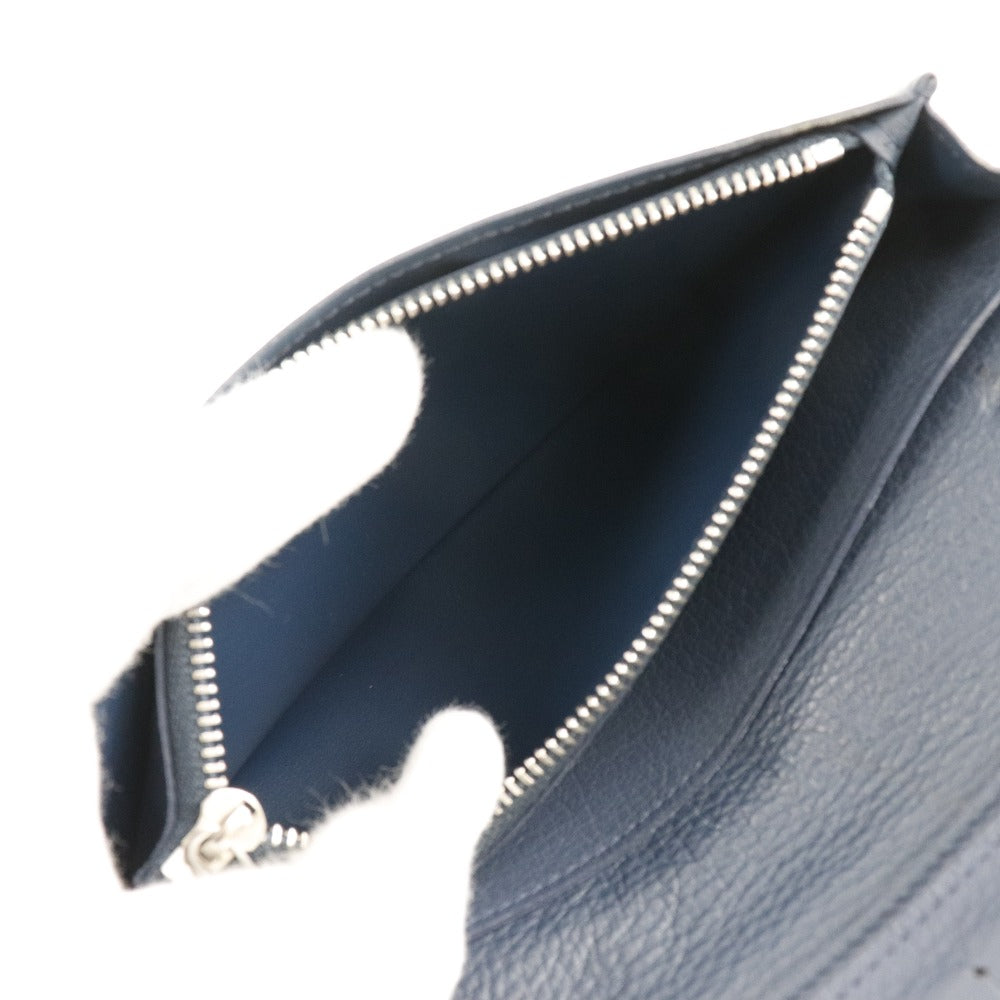 LOUIS VUITTON Long Wallet Purse M58818 Taurillon Clemence Navy blue Parnasea Portefeuille Blaza