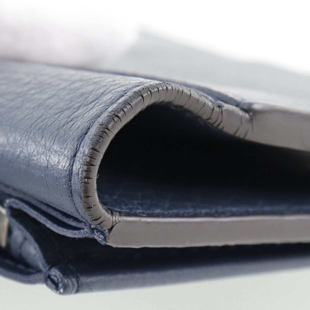 LOUIS VUITTON Long Wallet Purse M58818 Taurillon Clemence Navy blue Parnasea Portefeuille Blaza