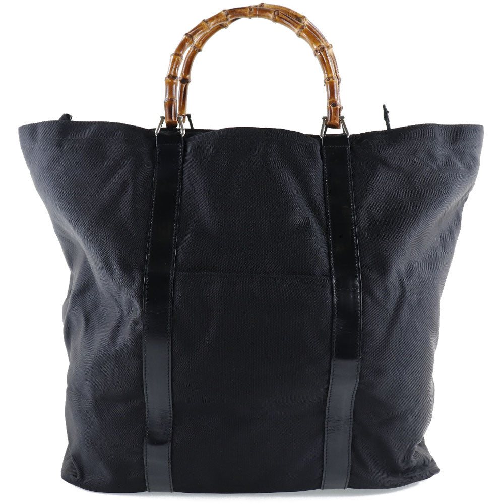 GUCCI Tote Bag 002-2058-0412-5 Nylon canvas, leather black Bamboo bag