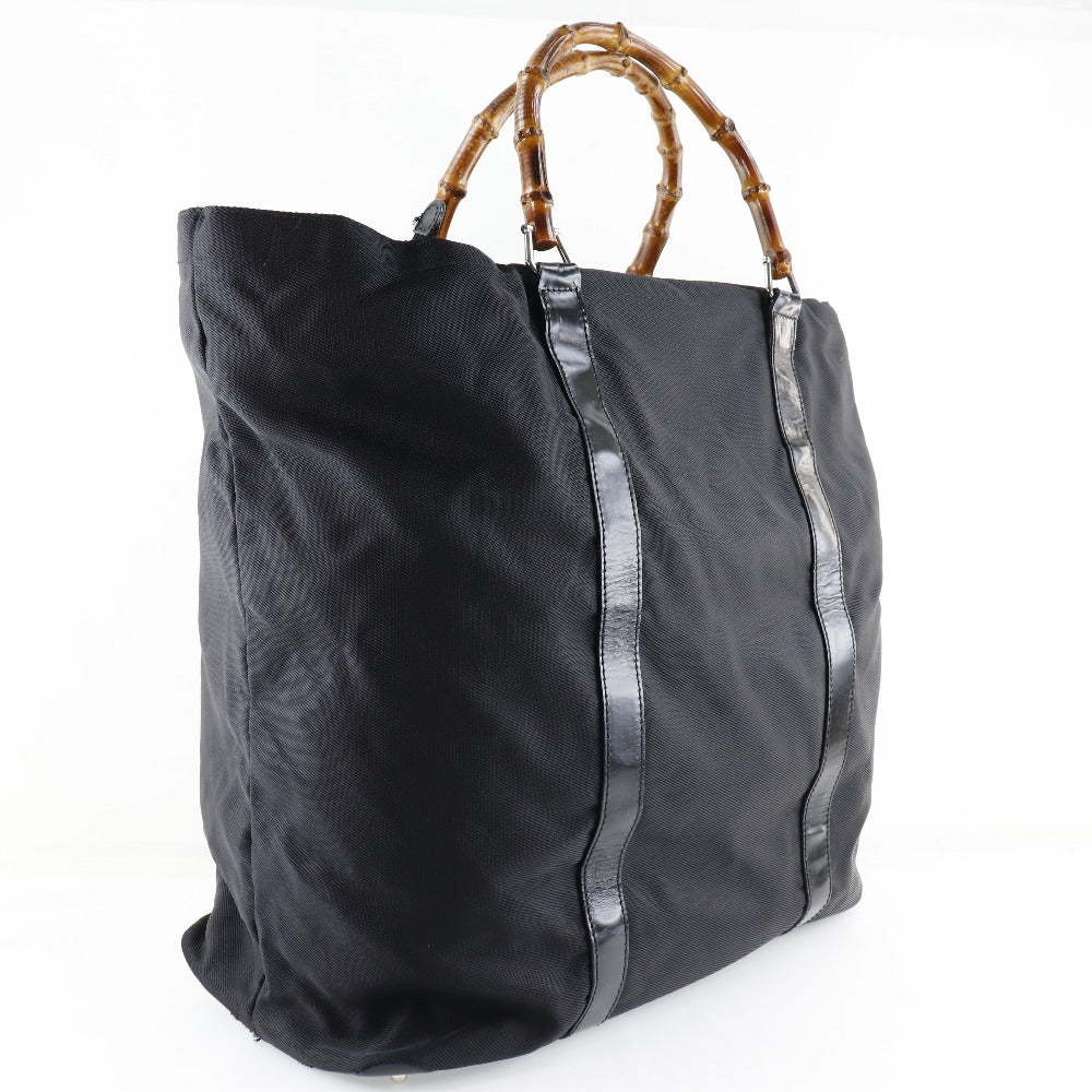 GUCCI Tote Bag 002-2058-0412-5 Nylon canvas, leather black Bamboo bag