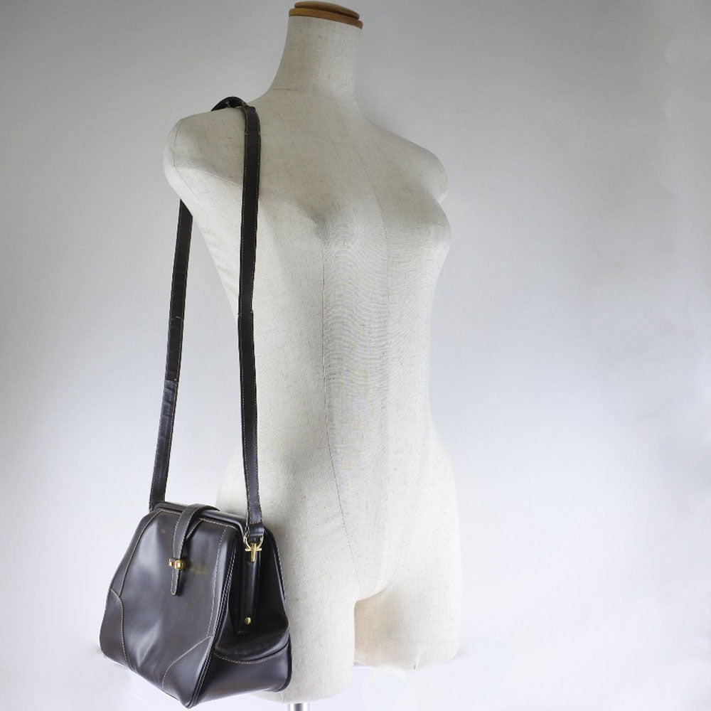 GUCCI Shoulder Bag Calfskin Brown vintage Women Used Authentic
