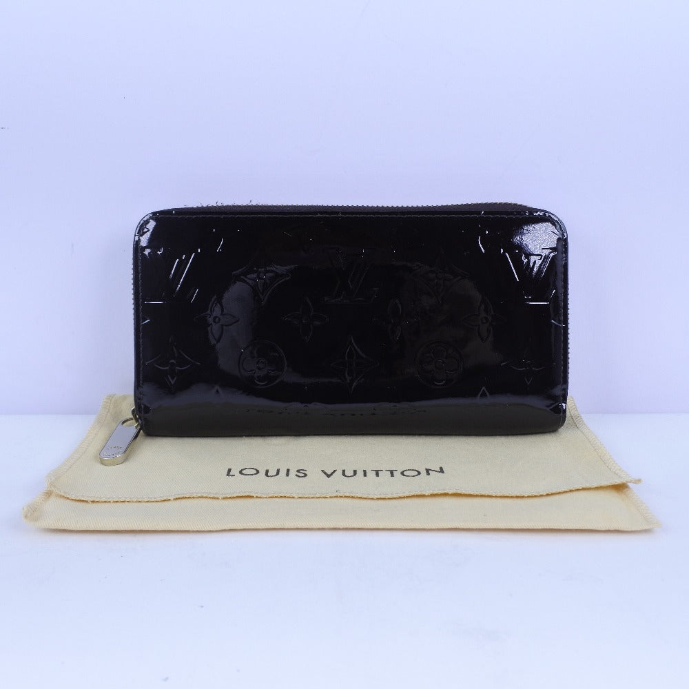 LOUIS VUITTON Long Wallet Purse M93522 Monogram Vernis wine-red Zip Around Zippy wallet