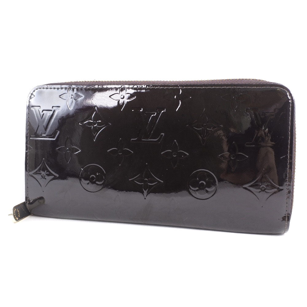 LOUIS VUITTON Long Wallet Purse M93522 Monogram Vernis wine-red Zip Around Zippy wallet