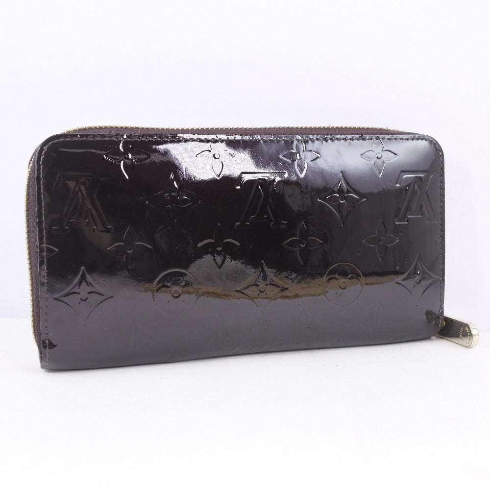 LOUIS VUITTON Long Wallet Purse M93522 Monogram Vernis wine-red Zip Around Zippy wallet