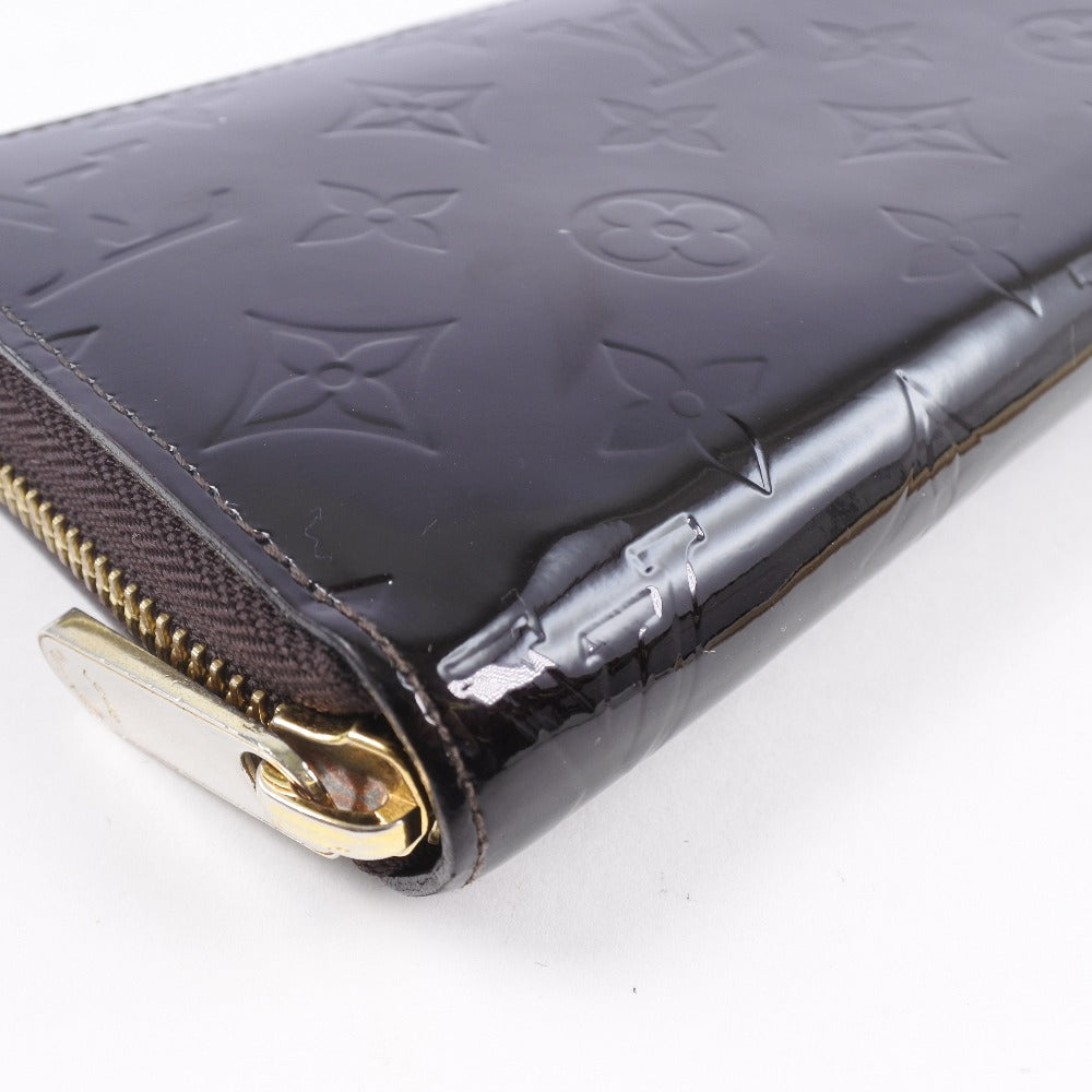 LOUIS VUITTON Long Wallet Purse M93522 Monogram Vernis wine-red Zip Around Zippy wallet