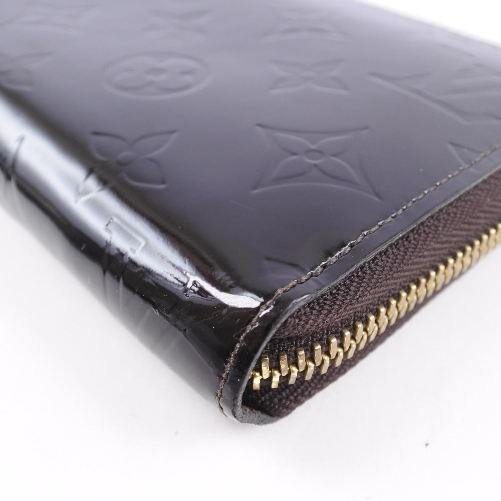 LOUIS VUITTON Long Wallet Purse M93522 Monogram Vernis wine-red Zip Around Zippy wallet