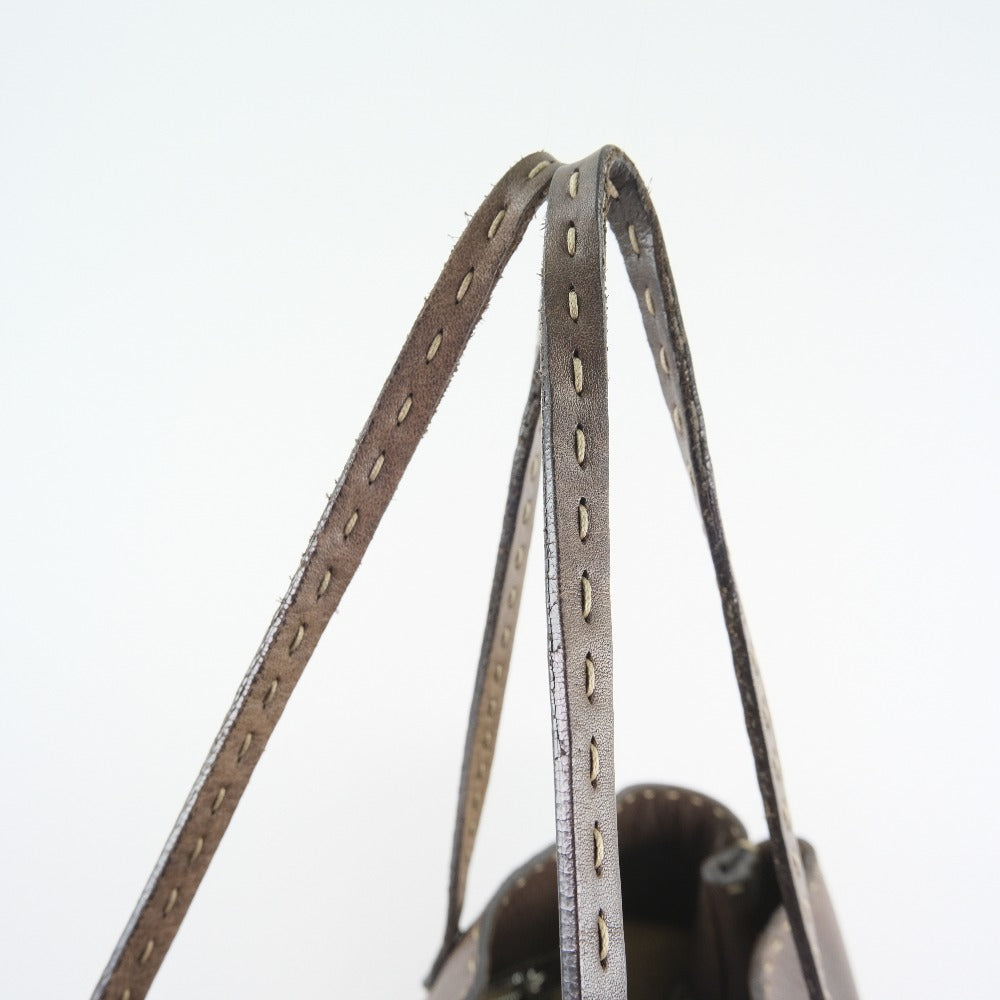 FENDI Tote Bag Calfskin Brown Celeria
