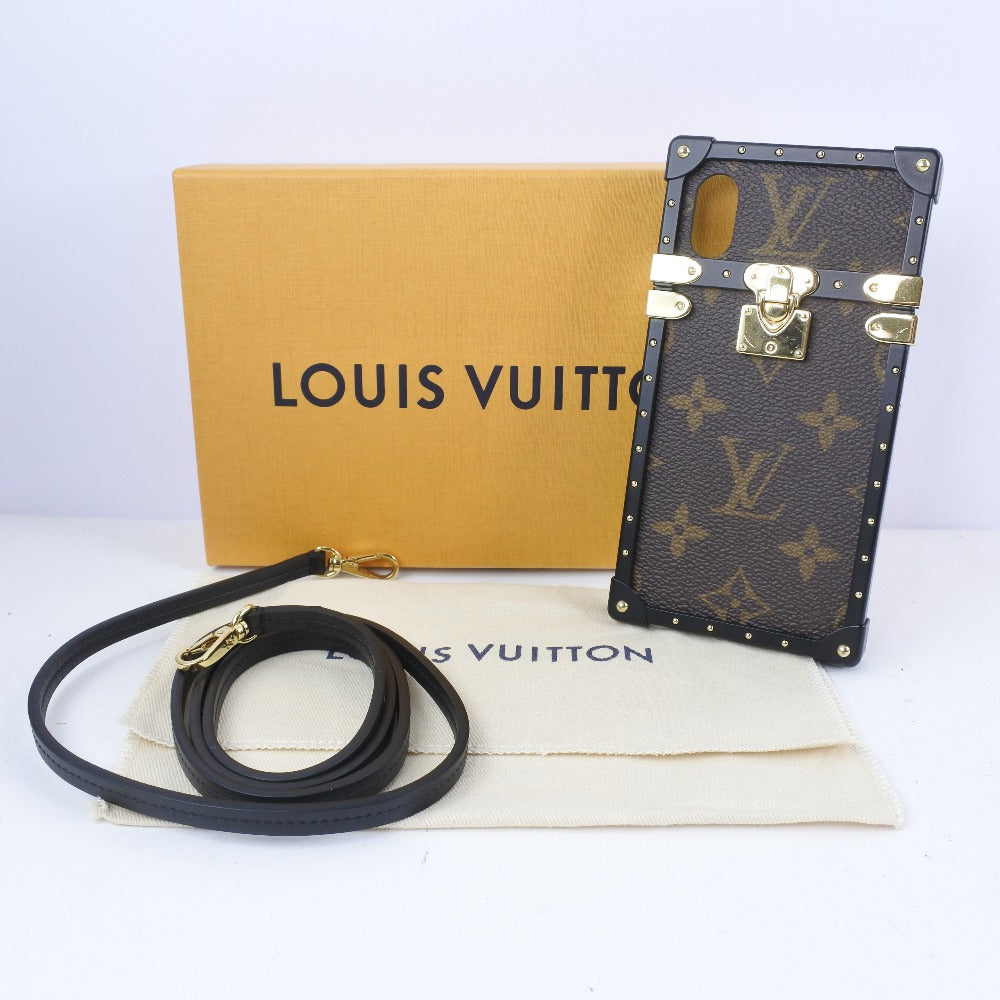 LOUIS VUITTON iPhone case M62618 Monogram canvas Brown Eye trunk iPhone case X / XS mens(Unisex) Used Authentic