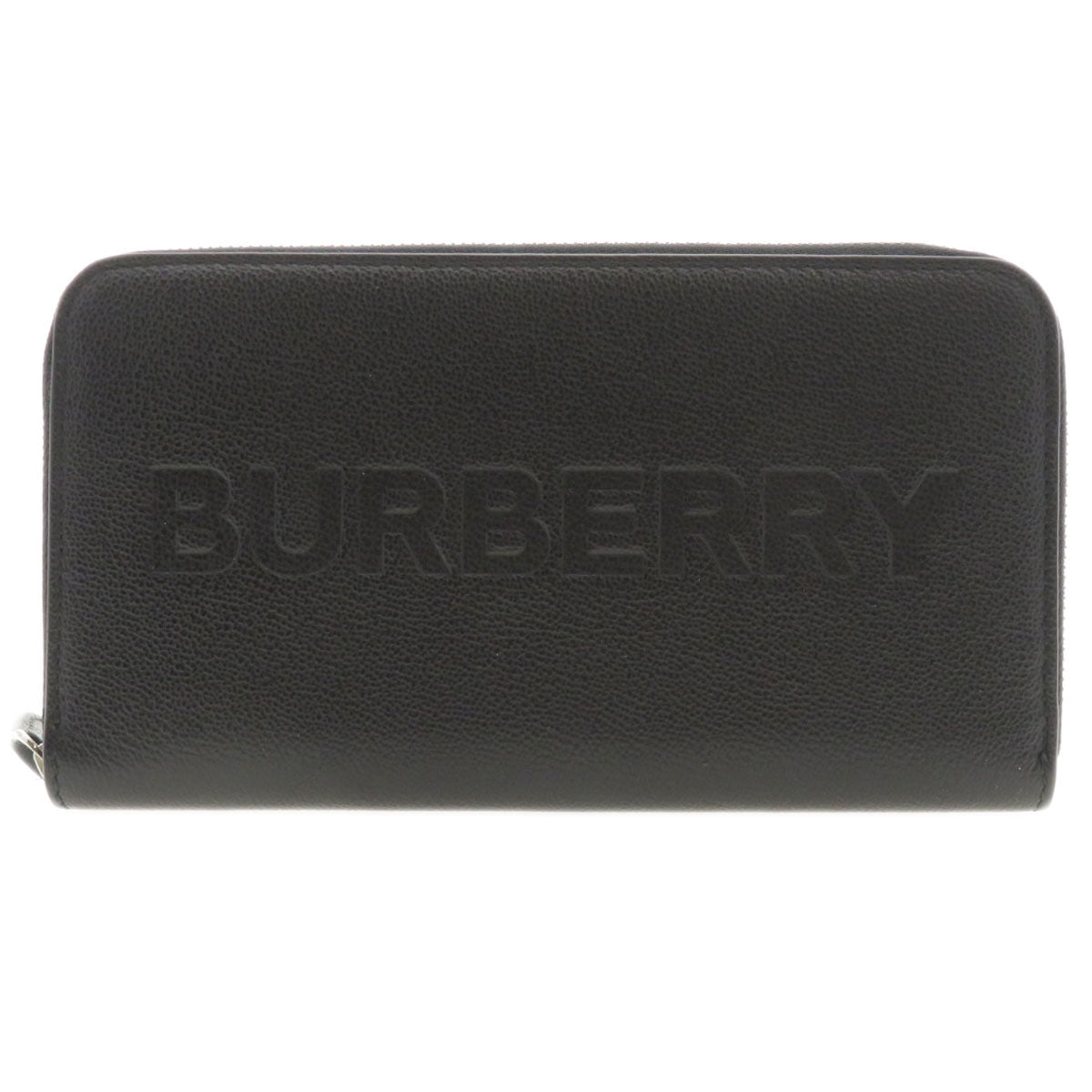 BURBERRY Long Wallet Purse leather black Logo motif
