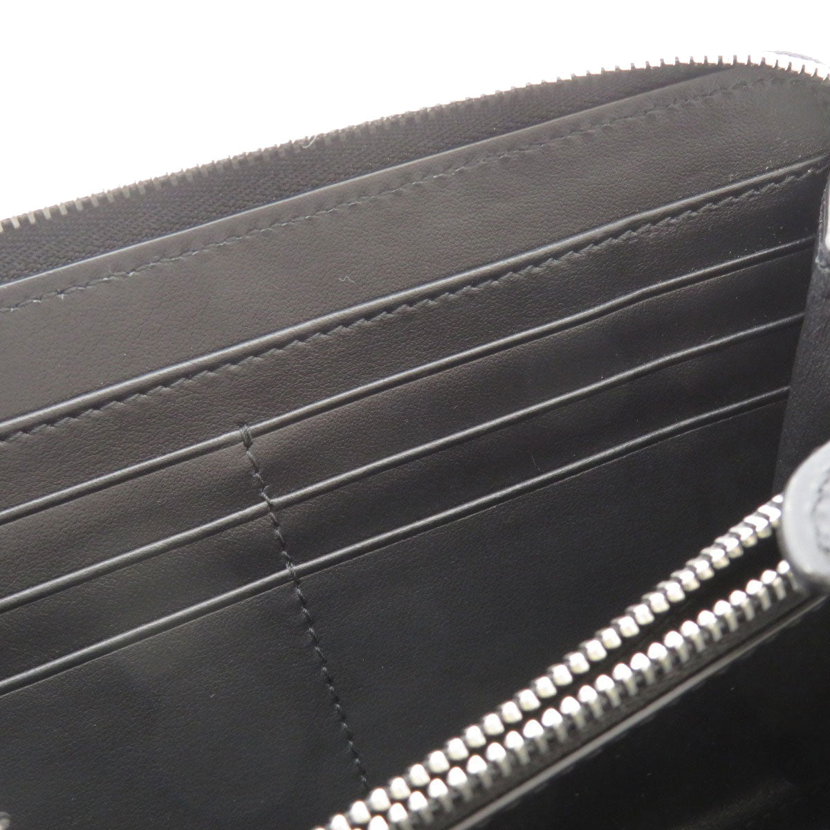 BURBERRY Long Wallet Purse leather black Logo motif