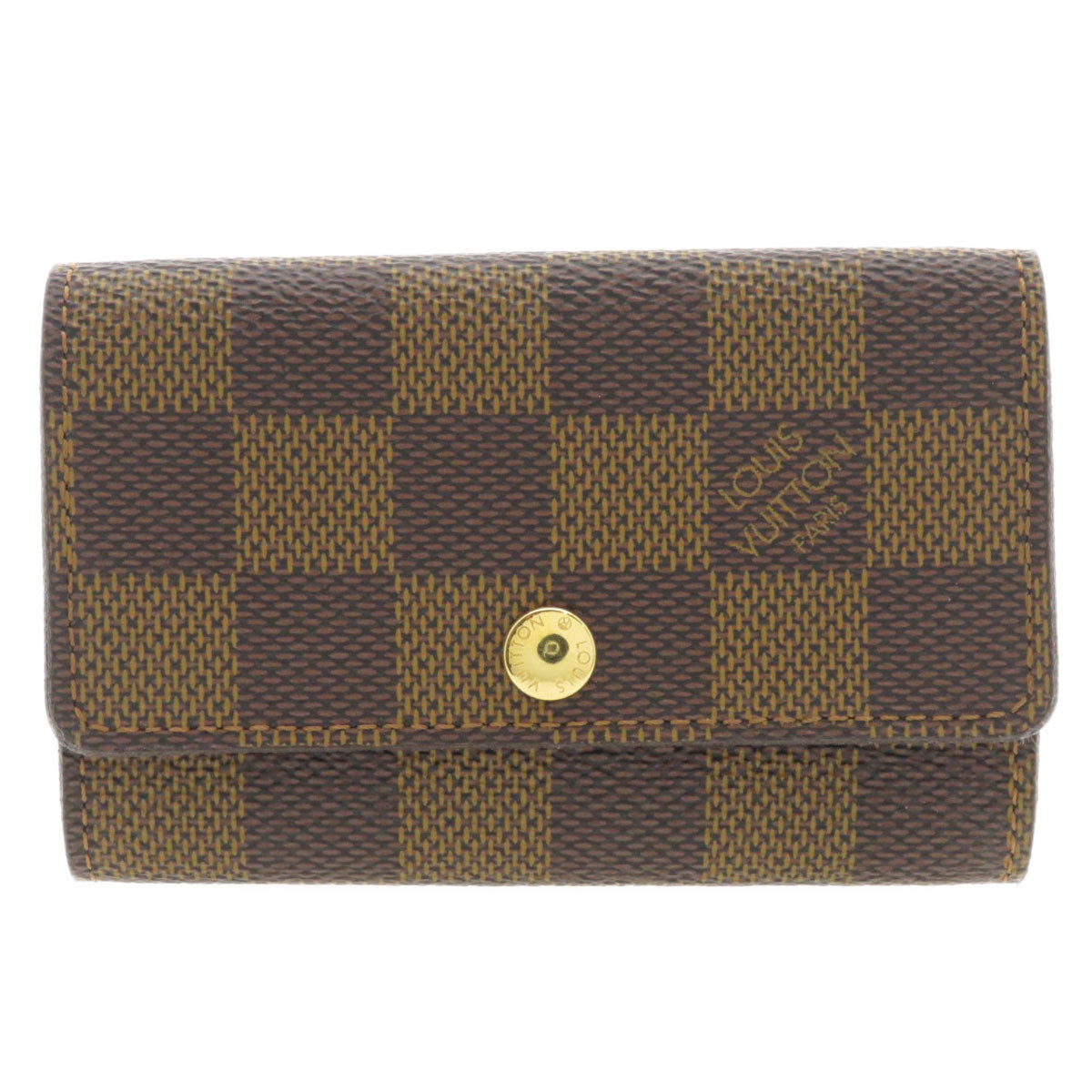LOUIS VUITTON Key case Key holder N62630 Damier canvas Brown Multicles6 Damier Ebene Women Used Authentic