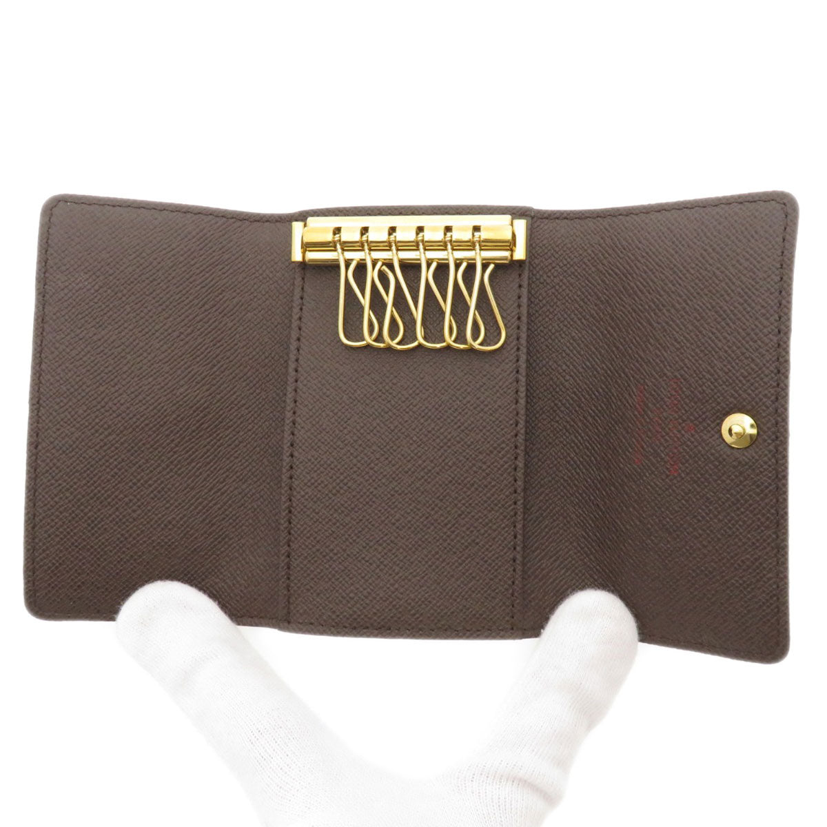 LOUIS VUITTON Key case Key holder N62630 Damier canvas Brown Multicles6 Damier Ebene Women Used Authentic