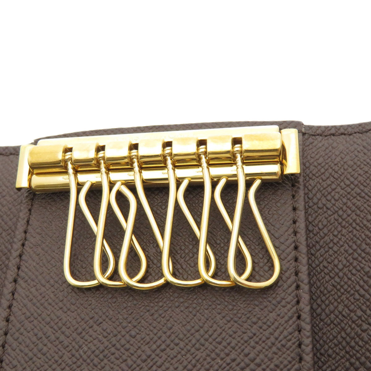 LOUIS VUITTON Key case Key holder N62630 Damier canvas Brown Multicles6 Damier Ebene Women Used Authentic