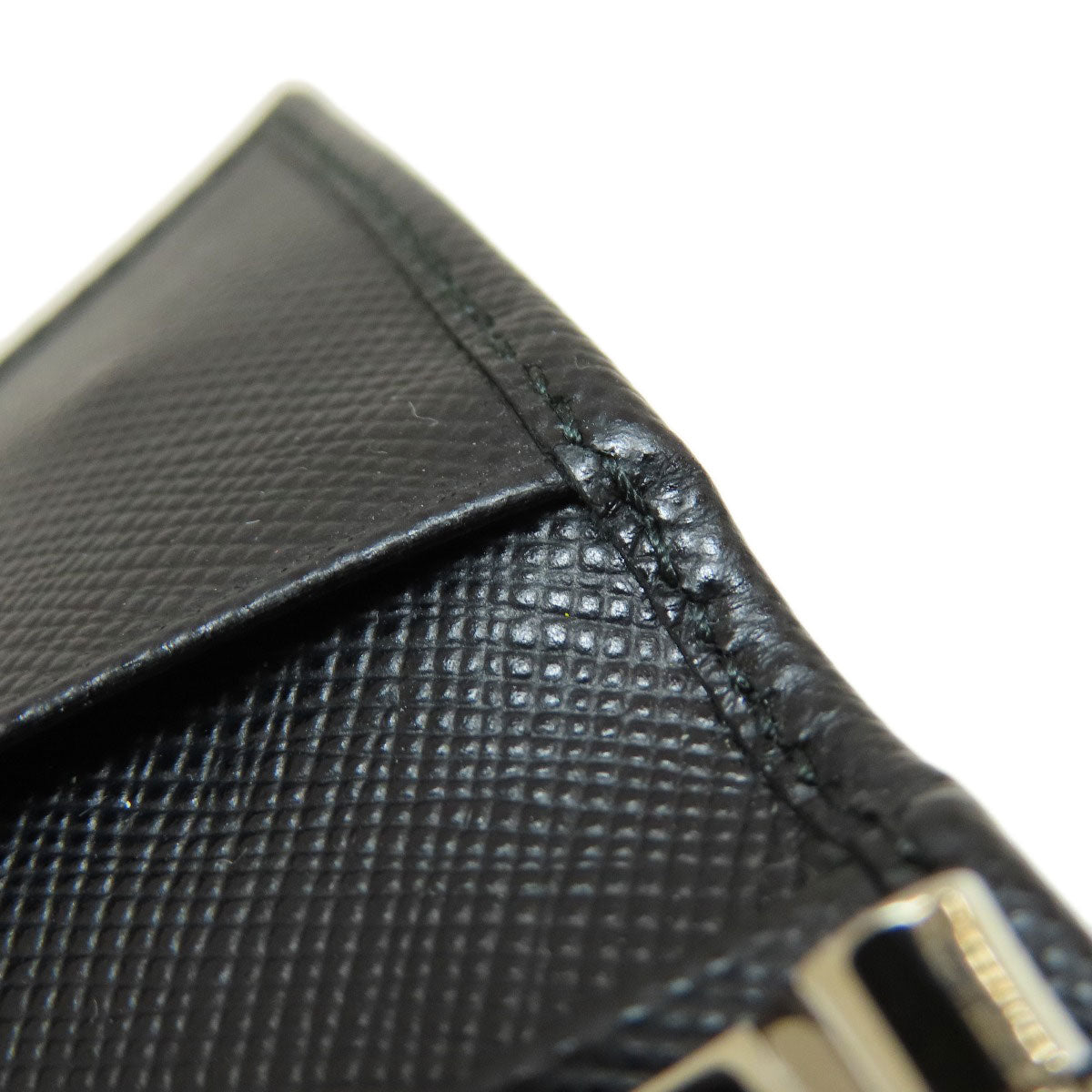 PRADA Key case Key holder 2M0223 leather black Logo engraving