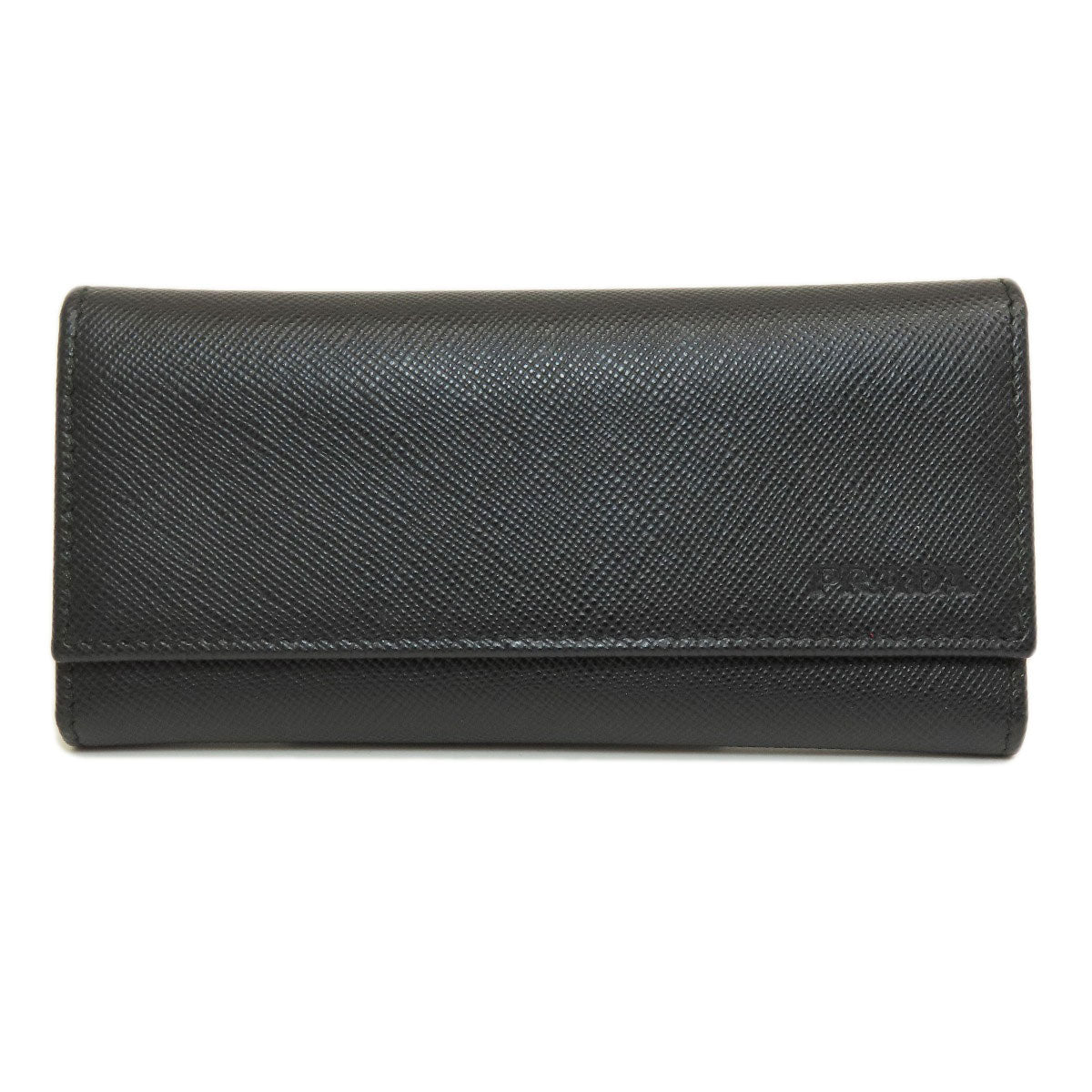 PRADA Key case Key holder 2M0223 leather black Logo engraving