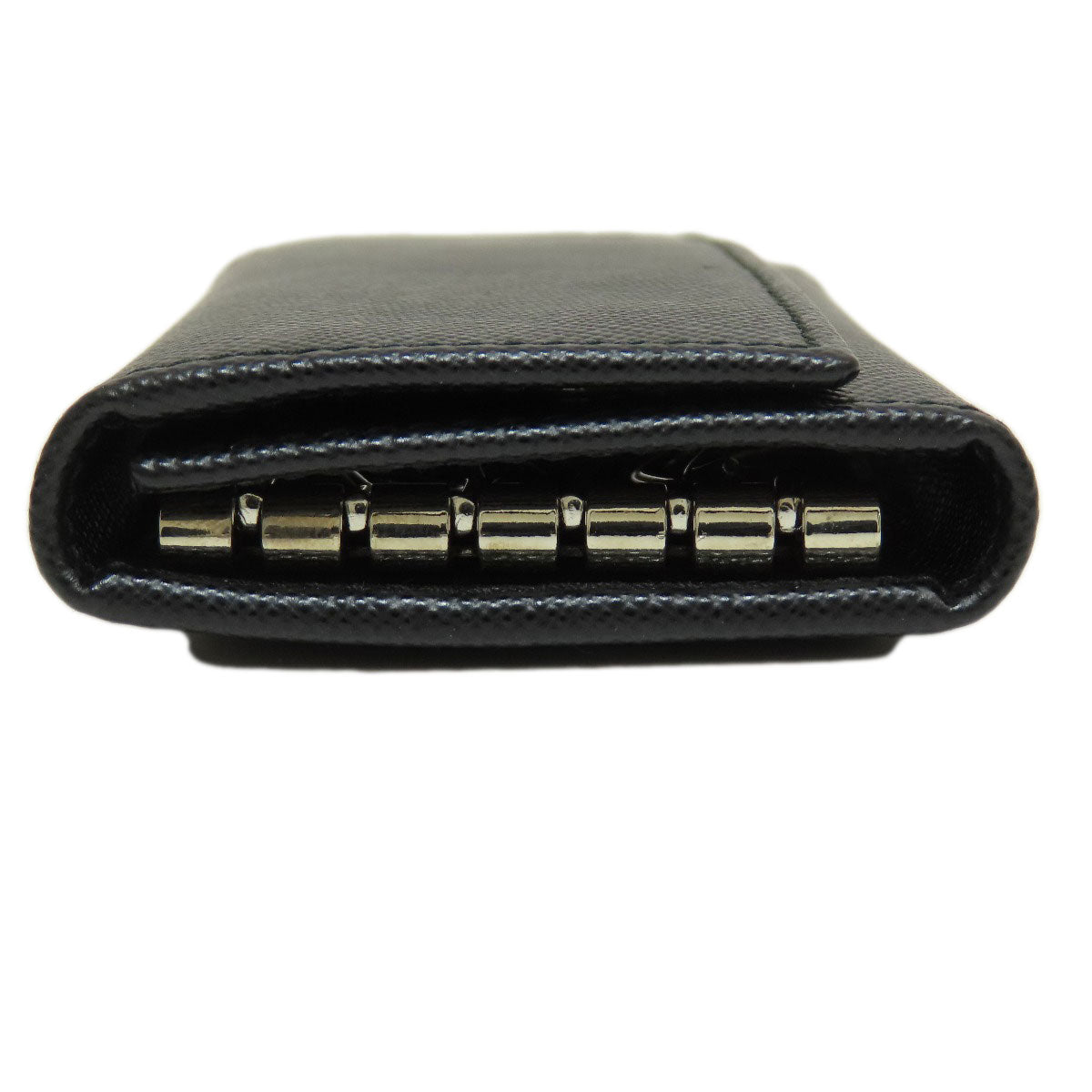PRADA Key case Key holder 2M0223 leather black Logo engraving