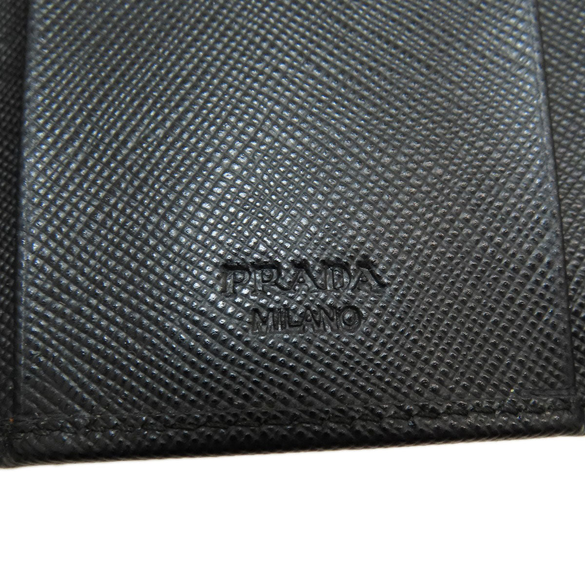 PRADA Key case Key holder 2M0223 leather black Logo engraving