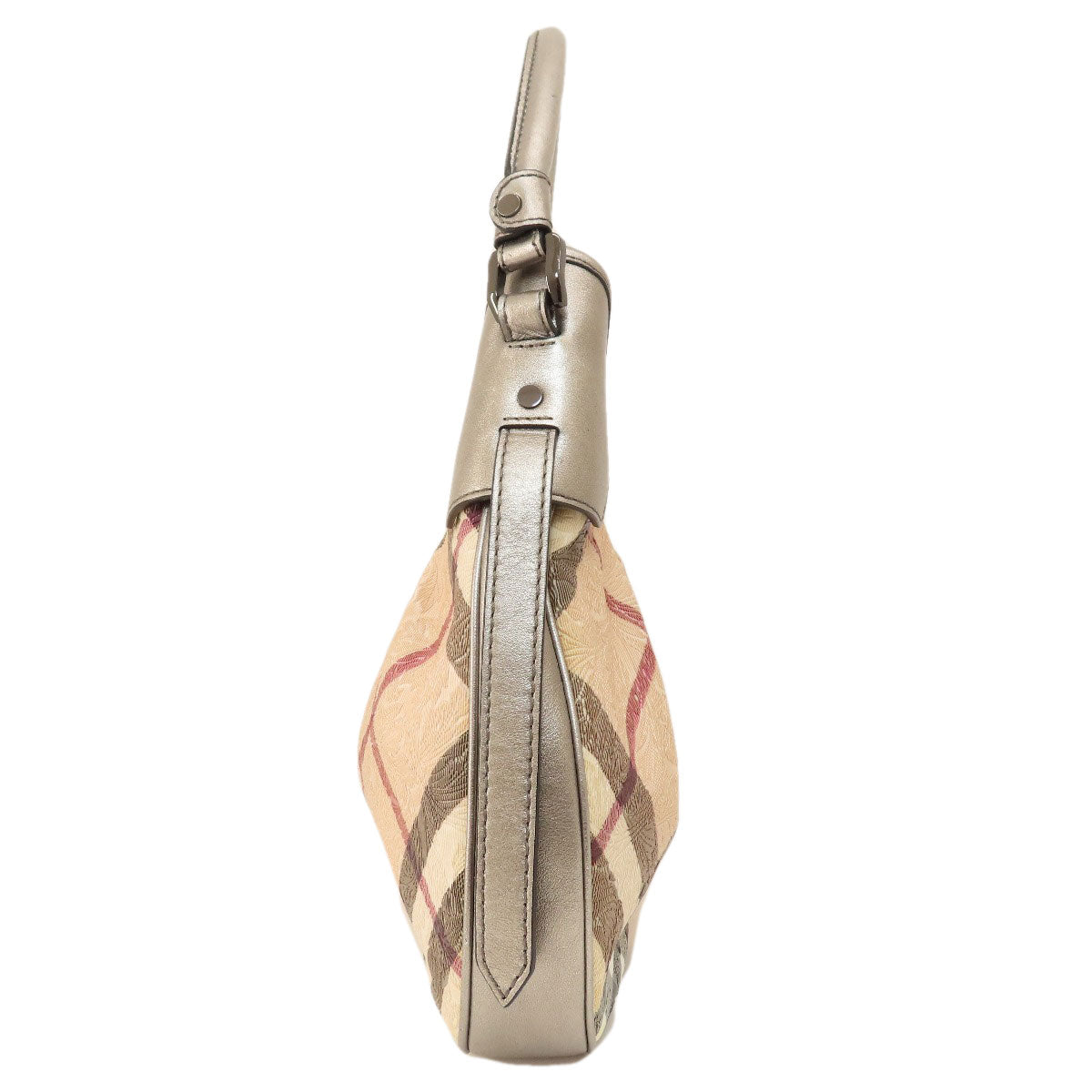 BURBERRY Handbag PVC beige Nova Check Flower Embossed