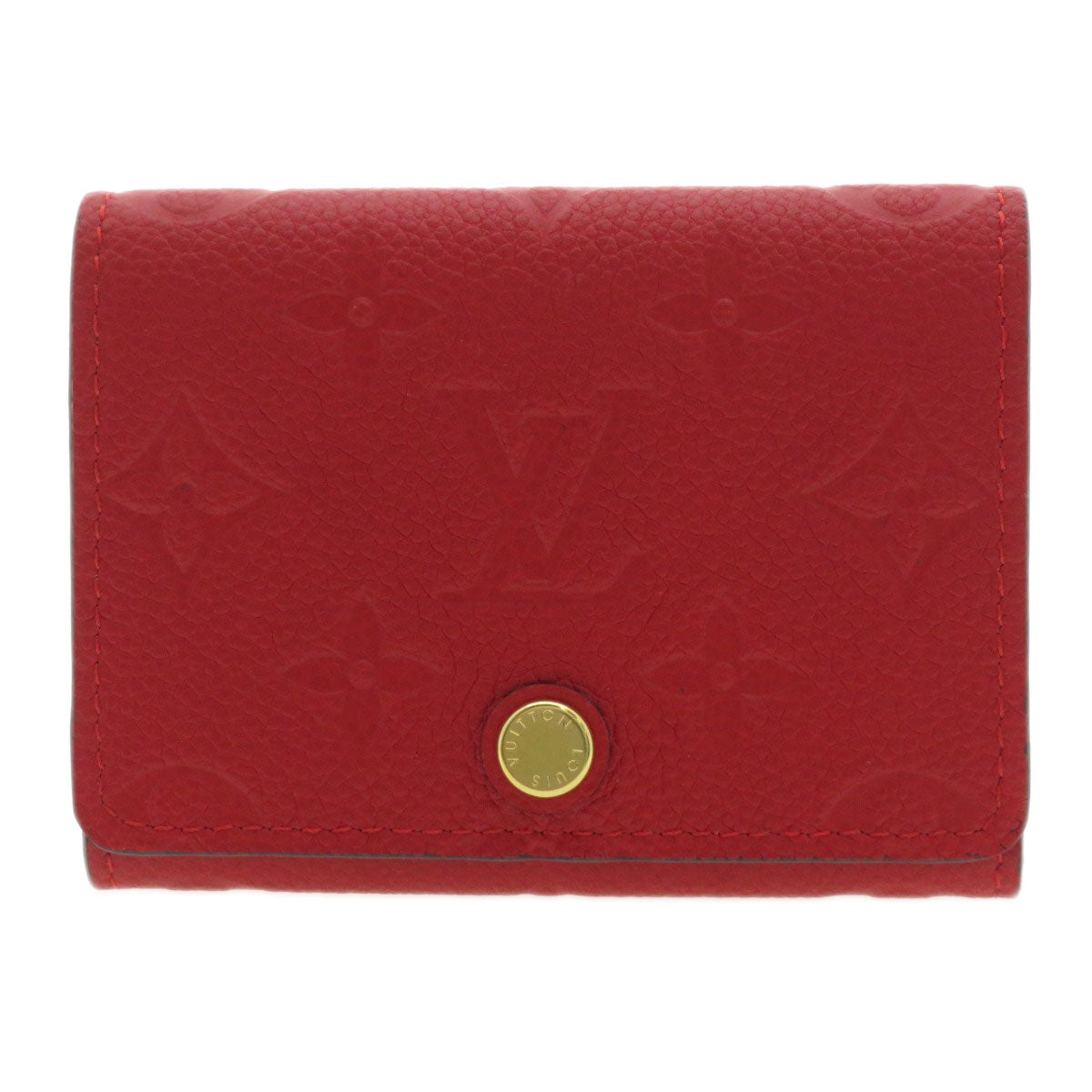 LOUIS VUITTON Card Case M58457 Ann Platt Red Envelope Carte de Visite Empreinte Women Used Authentic