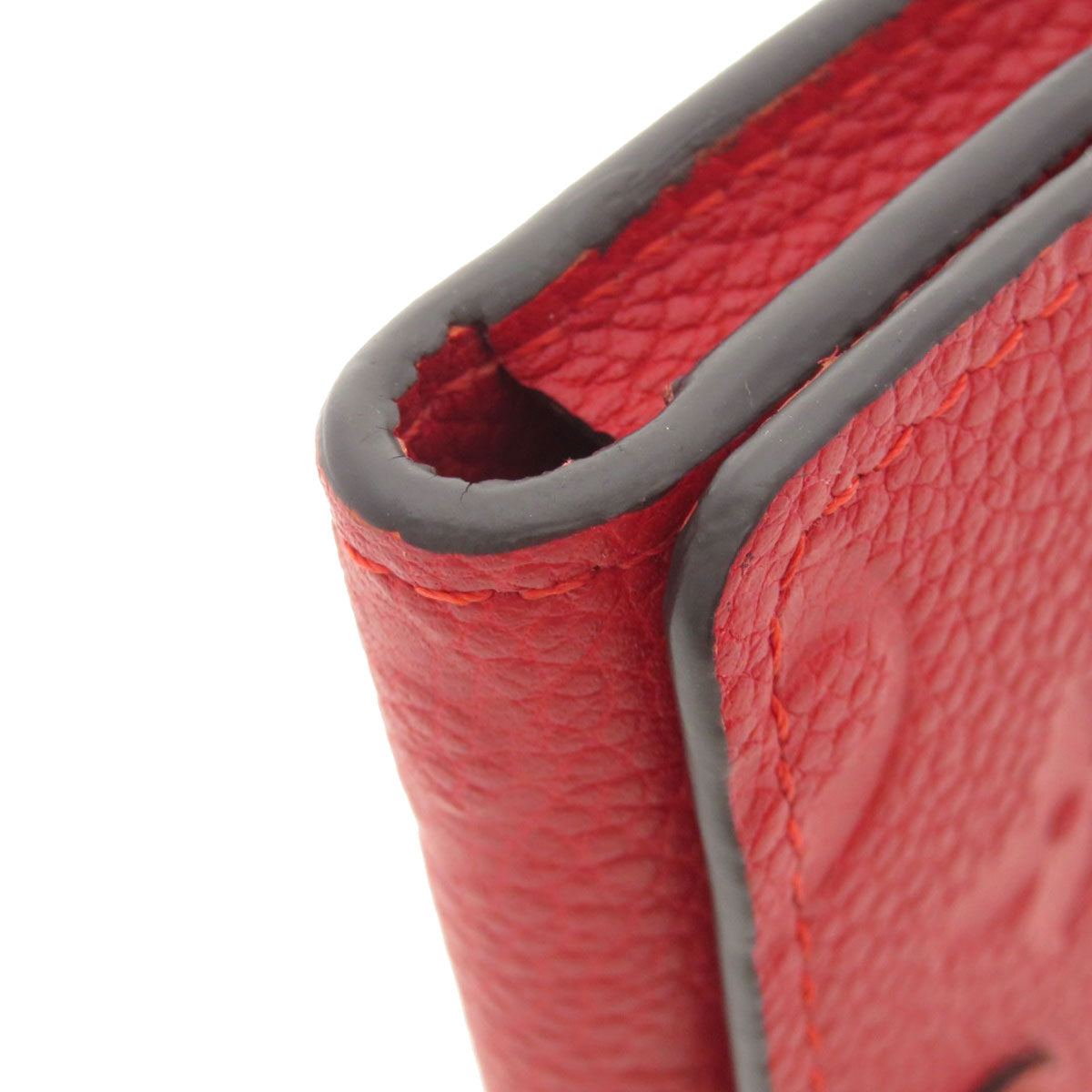 LOUIS VUITTON Card Case M58457 Ann Platt Red Envelope Carte de Visite Empreinte Women Used Authentic