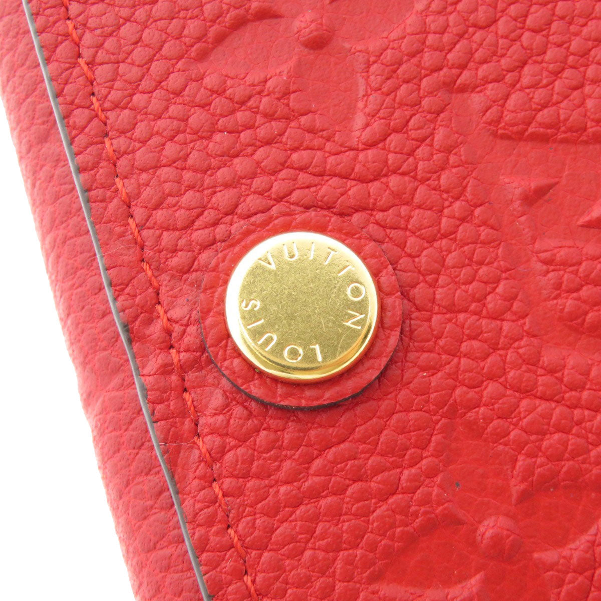 LOUIS VUITTON Card Case M58457 Ann Platt Red Envelope Carte de Visite Empreinte Women Used Authentic