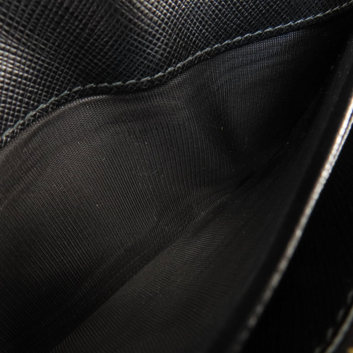 PRADA Long Wallet Purse leather black logo saffiano