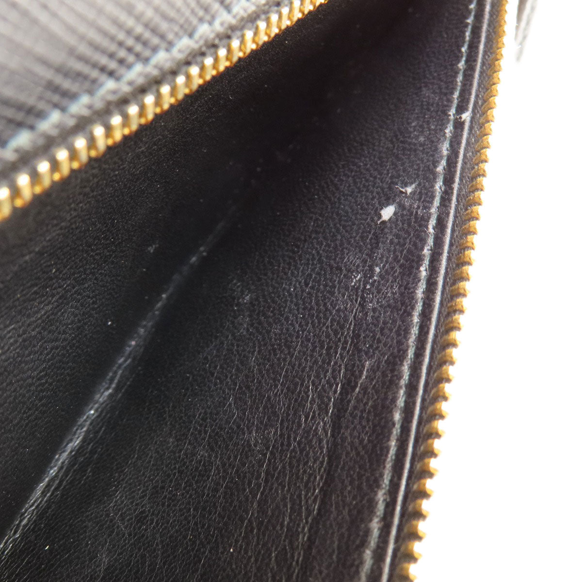 PRADA Long Wallet Purse leather black logo saffiano