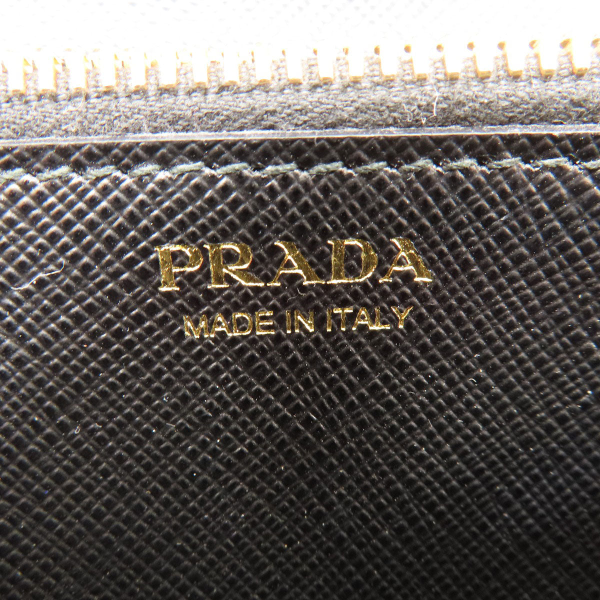 PRADA Long Wallet Purse leather black logo saffiano