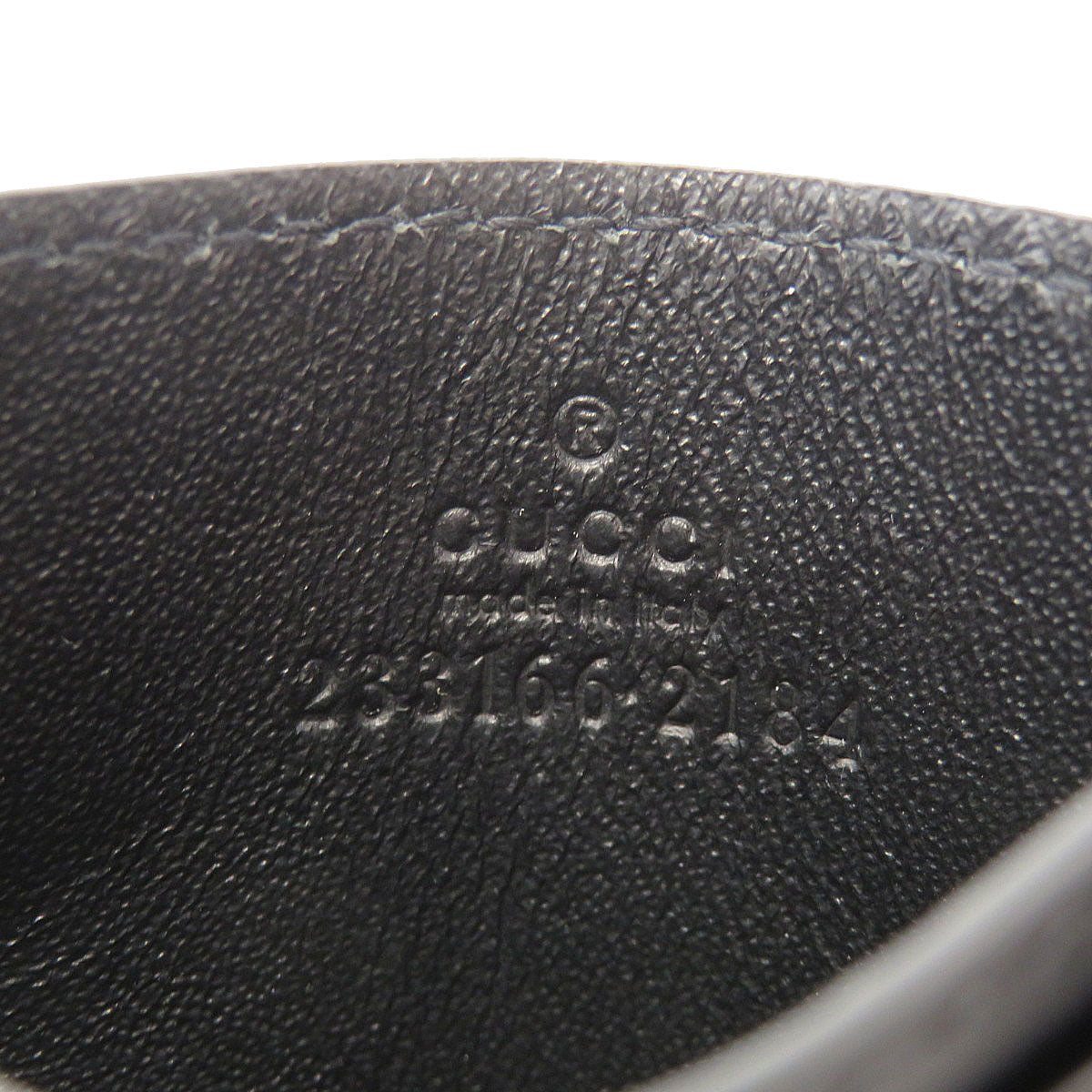 GUCCI Card Case 233166 Calfskin black GG Shima