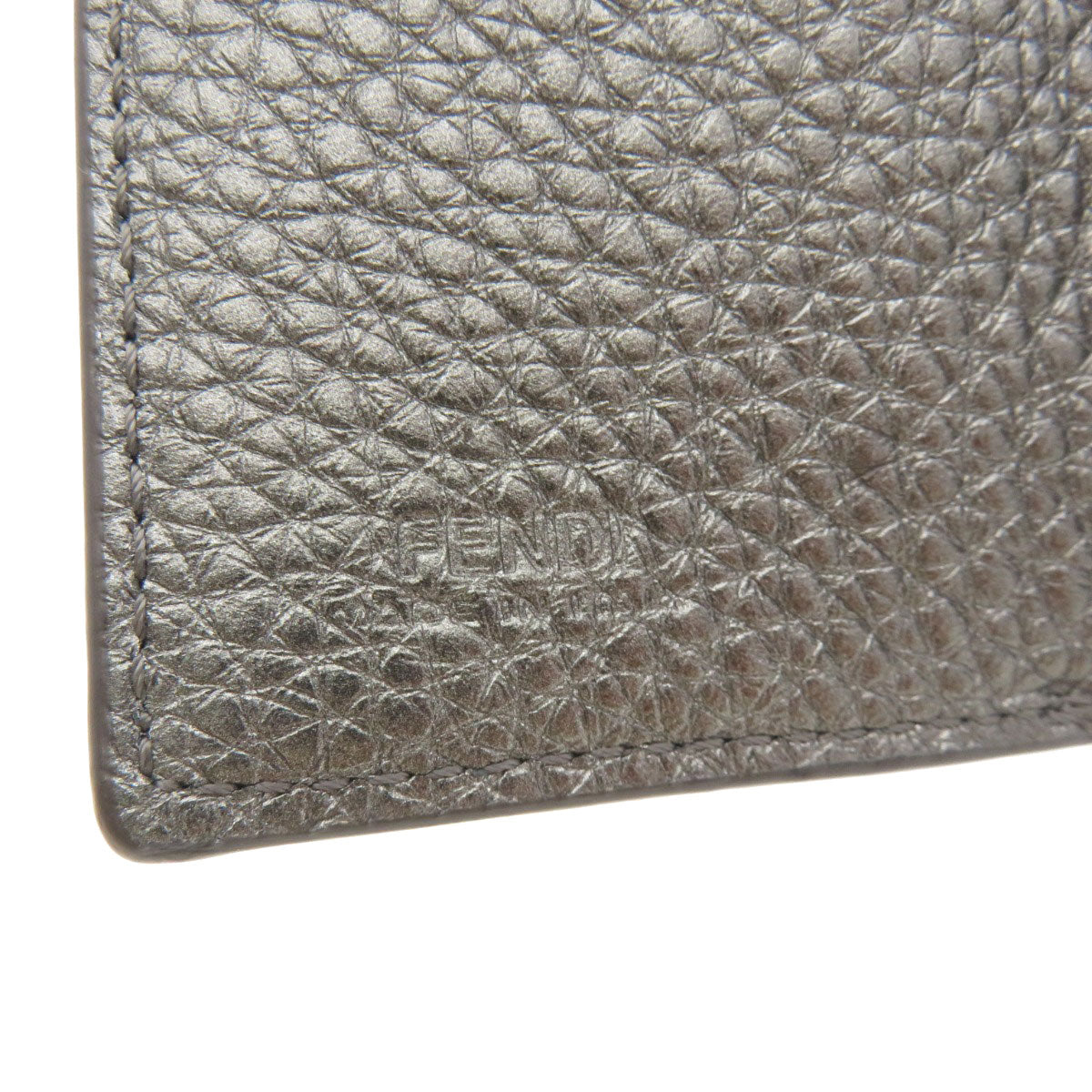 FENDI Bifold Wallet 7M0280 Calfskin gray Mini wallet tri-fold baguette