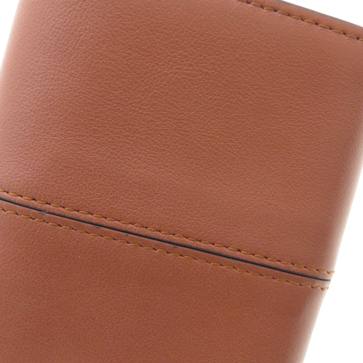 FENDI Card Case Calfskin Brown Peekaboo
