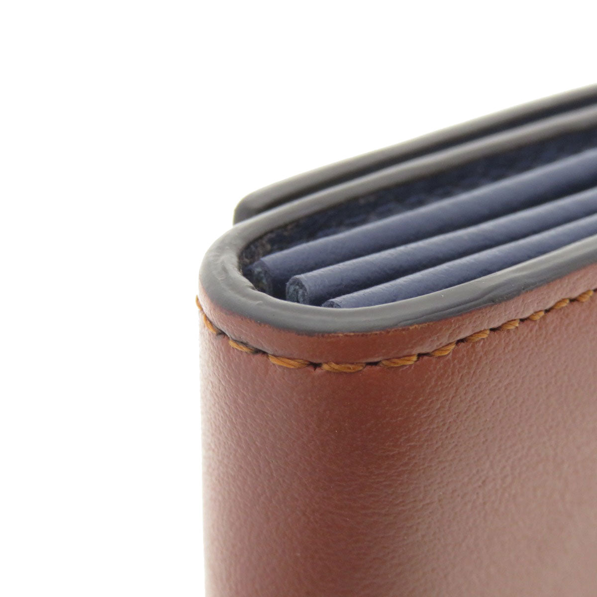 FENDI Card Case Calfskin Brown Peekaboo