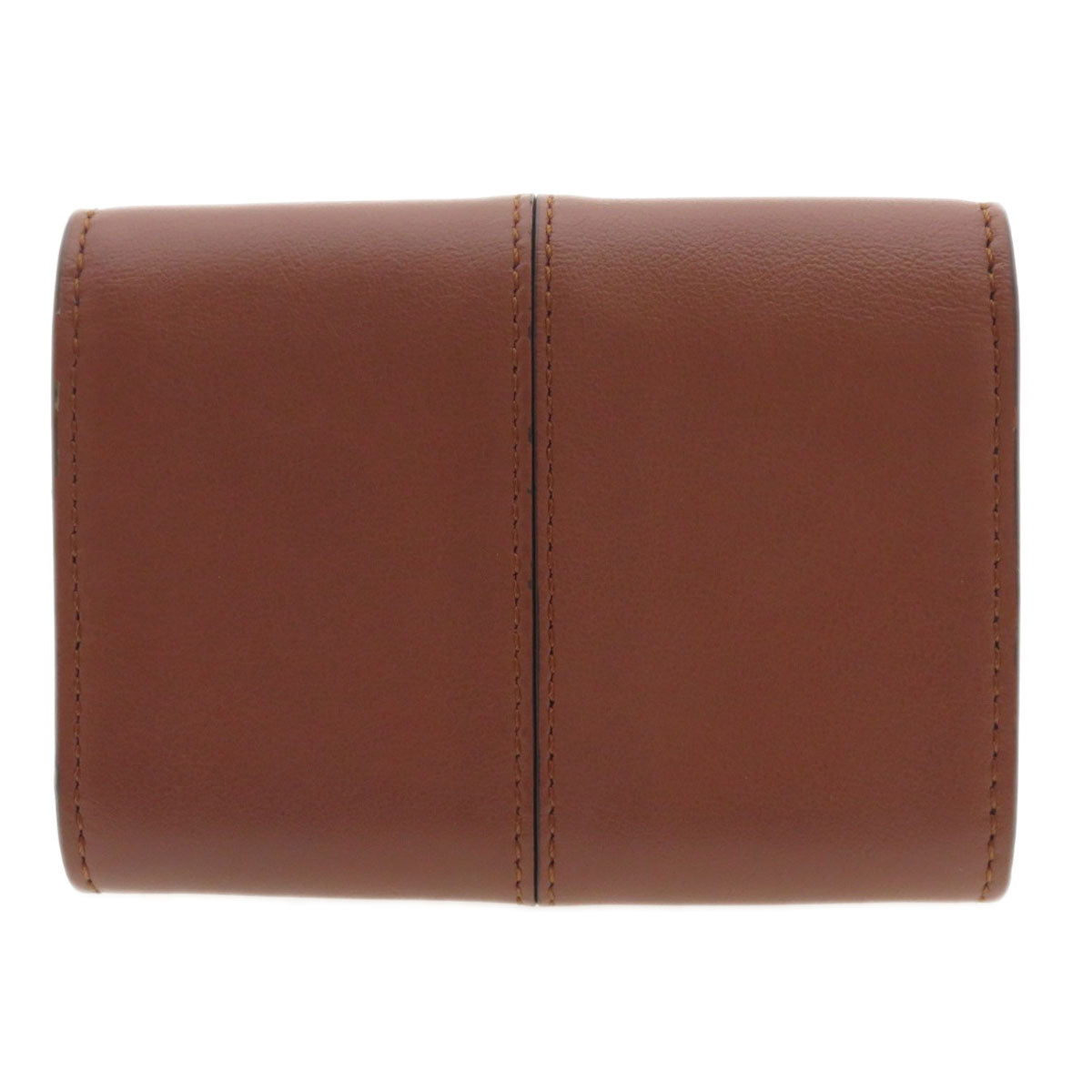 FENDI Card Case Calfskin Brown Peekaboo