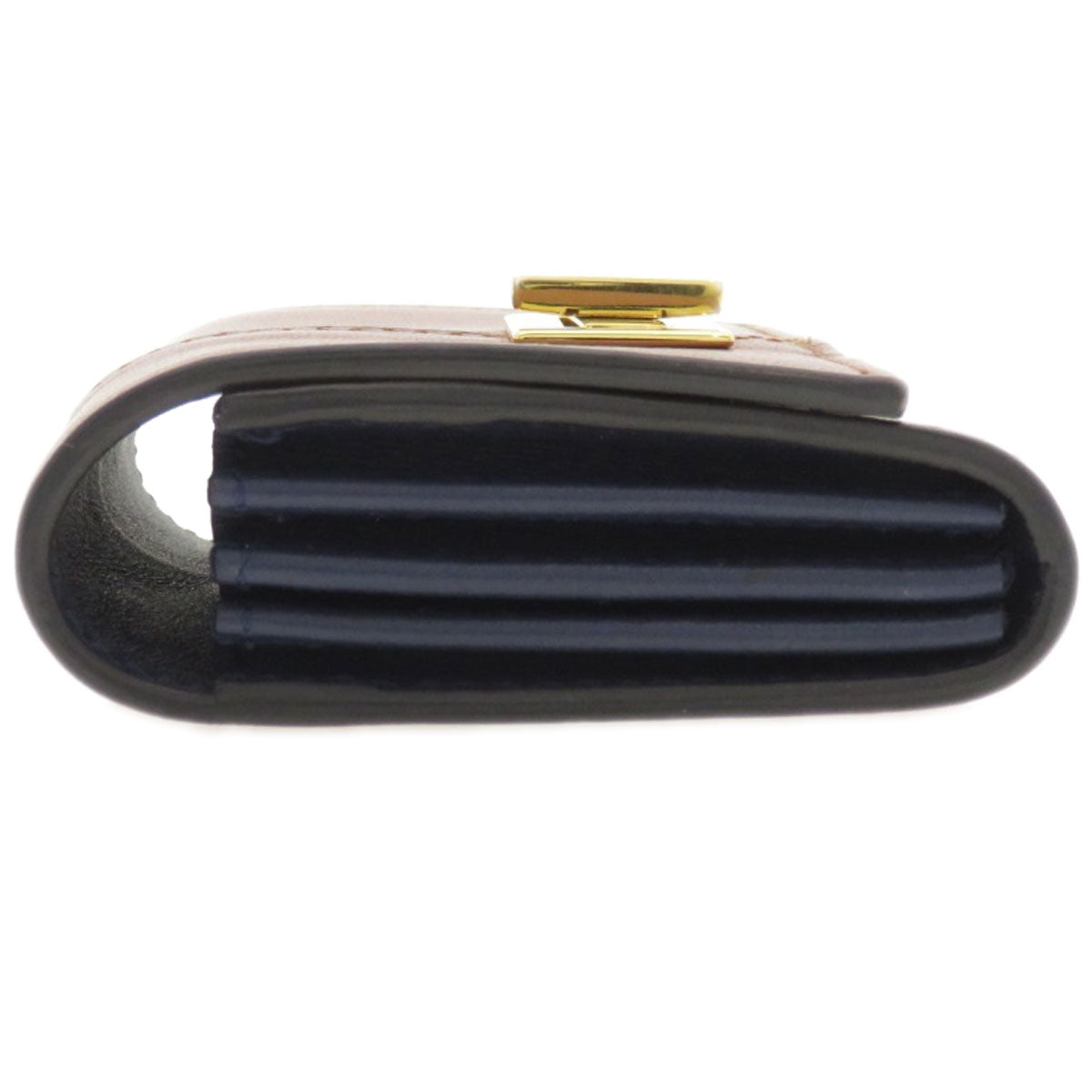 FENDI Card Case Calfskin Brown Peekaboo